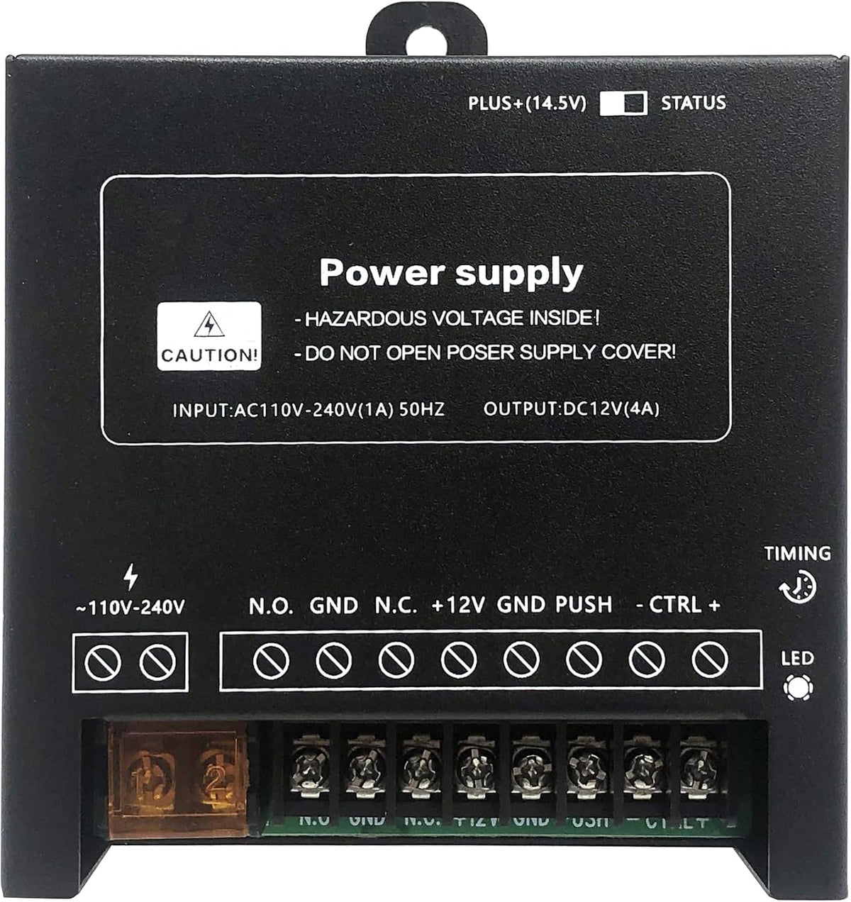 Waterproof Electric Magnetic Fingerprint Door Access Control Kit - 600 lb Holding Force, RFID Keypad/Reader, 5 ID Cards, 110V Power Supply & Metal Exit Button - Secure Lock System (K5EM-600LB KIt)