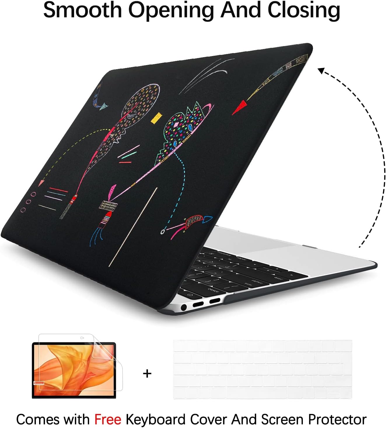 Berkin Arts for MacBook Pro 16 Inch Cover A3403 A3186 A2991 A2780 A2485 (2024-2021) with M4/M3/M2/M1 Pro/Max Chip with Keyboard Cover & Screen Protector Naive Art Illustrated (Two Sides by Kandinsky)