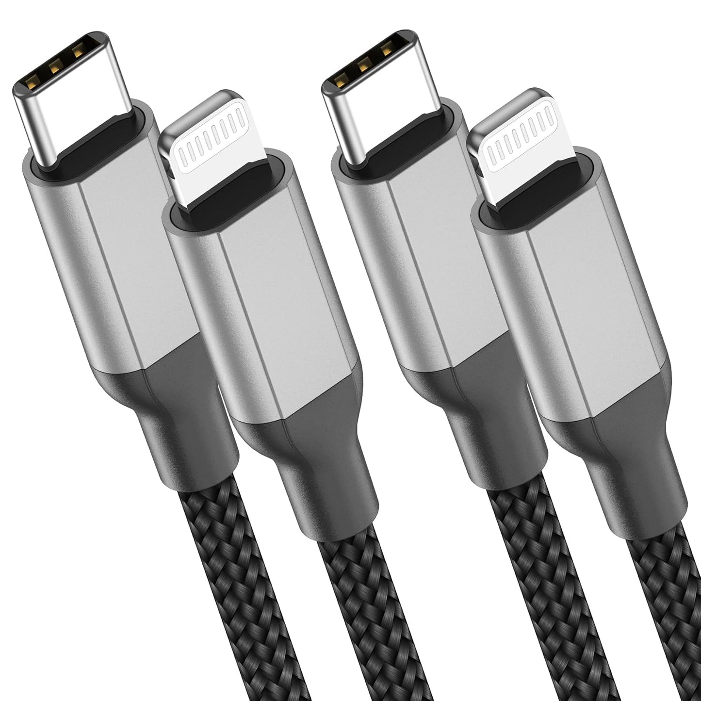2ft USB C to Lightning Cable 2Pack,[Apple MFi Certified] Power Delivery USB C iPhone Charger Fast Charging, 2 foot Nylon Braided Type C to Lightning Cord for iPhone 14 13 12 11 Pro Max XR XS 8 SE iPad