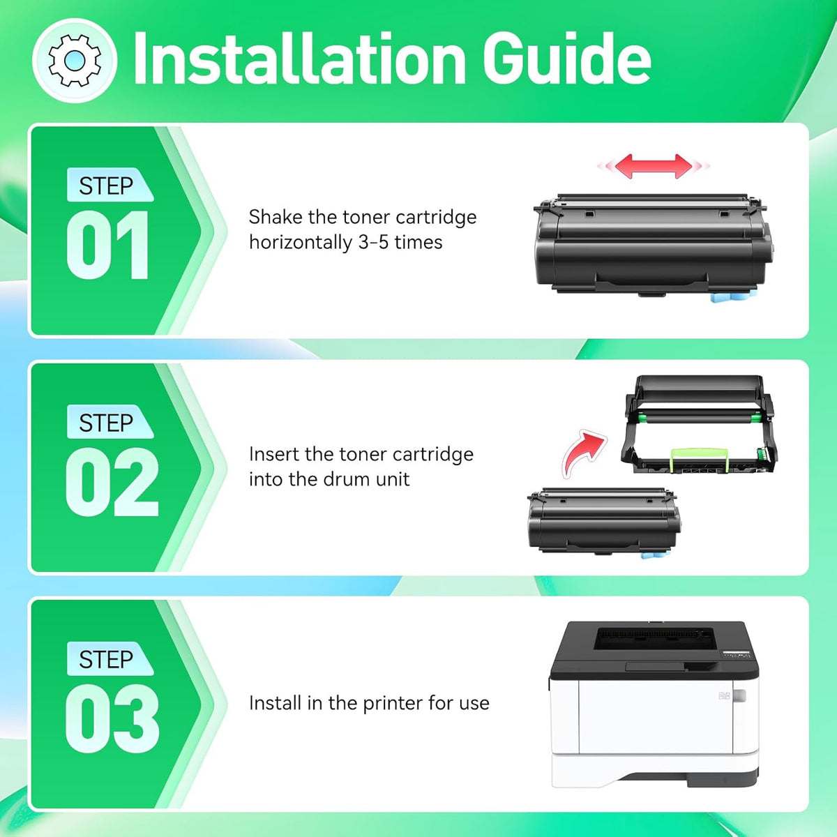 55B0ZA0 Imaging Unit (Not Toner) Replacement for 55B0ZA0 Drum Unit Compatible with Lexmark MS331dn MS431dn MS431dw MX331adn MX431adn MX431adw MX432adwe MB3442adw B3340dw B3442dw MB3442i Laser Printer