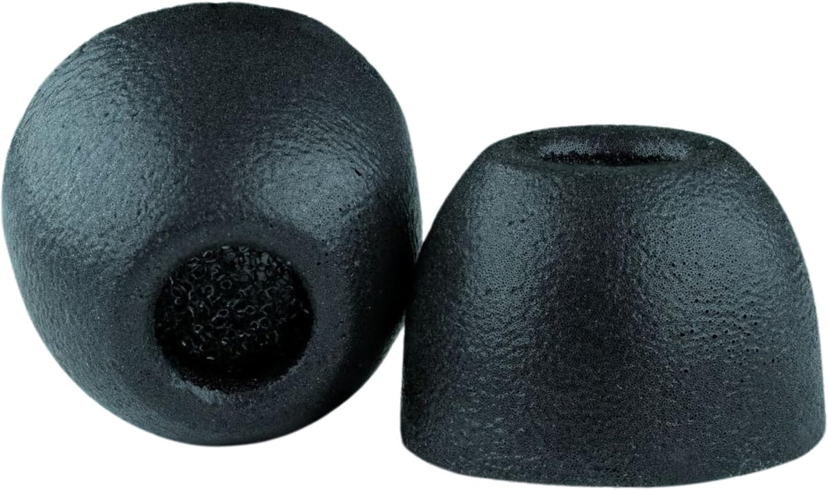 Comply 100 Core Series | Memory Foam Replacement IEM Ear Tips for Etymotic, Westone, Klipsch & More | Superior Noise Isolation, Ultimate Comfort, Secure Fit | Round, Black, (S/M/L) (3 Pairs)