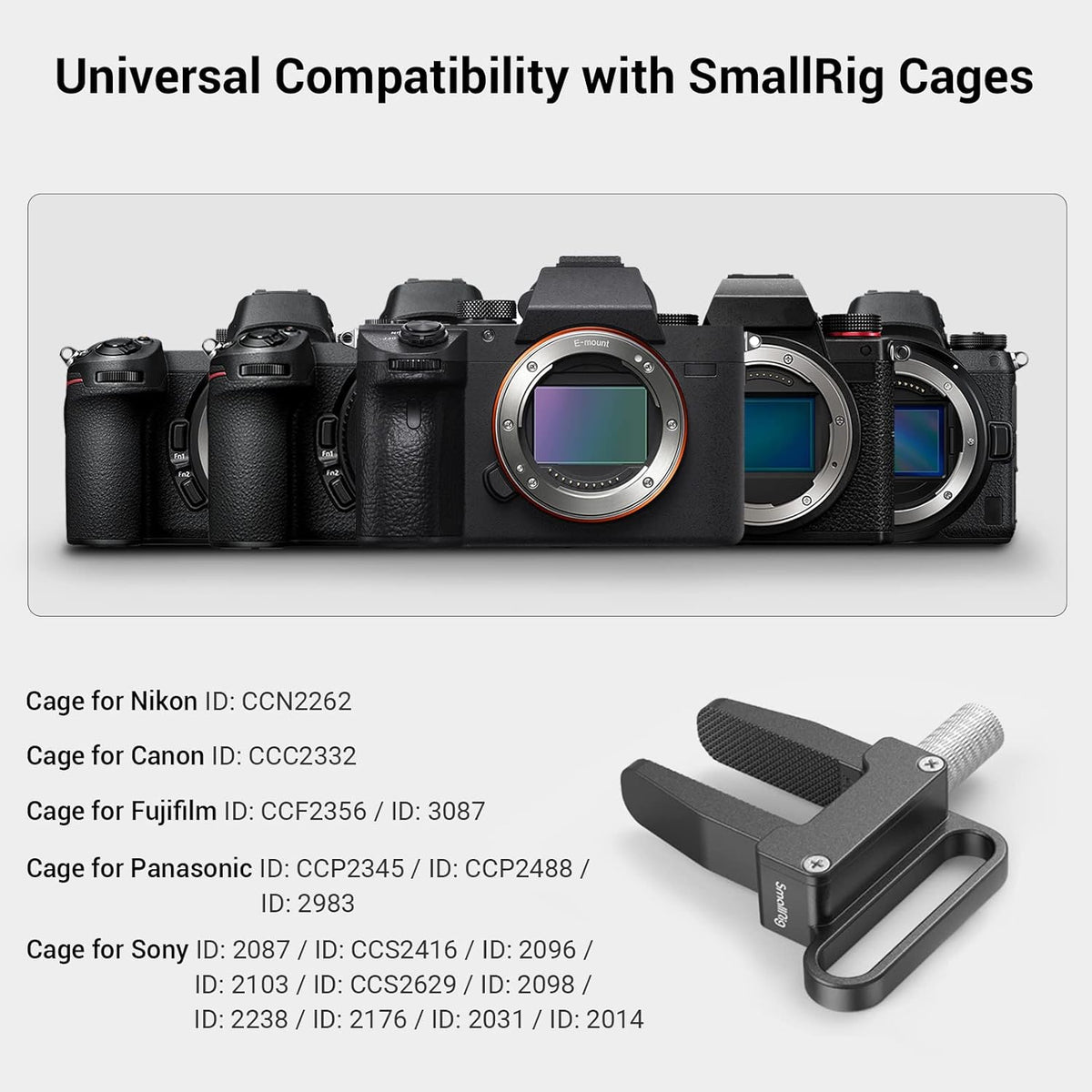 SmallRig Cable Clamp for Sony A7RIII / A7III / A7R IV / A7 II, for FUJIFILM for Nikon Z5/Z6/Z7, for Canon RP – 3637