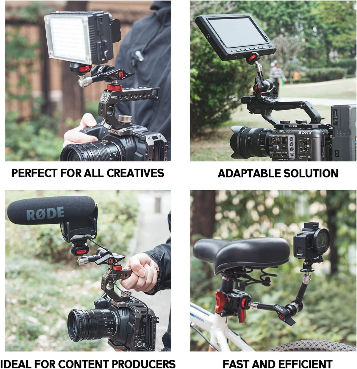 IFOOTAGE Magic Arm Clamp MA5-6, 11 Inches Adjustable Friction Power Articulating Magic Arm with 1/4" and 3/8" Thread Screw for DSLR Camera Rig/LCD Monitor/LED Lights