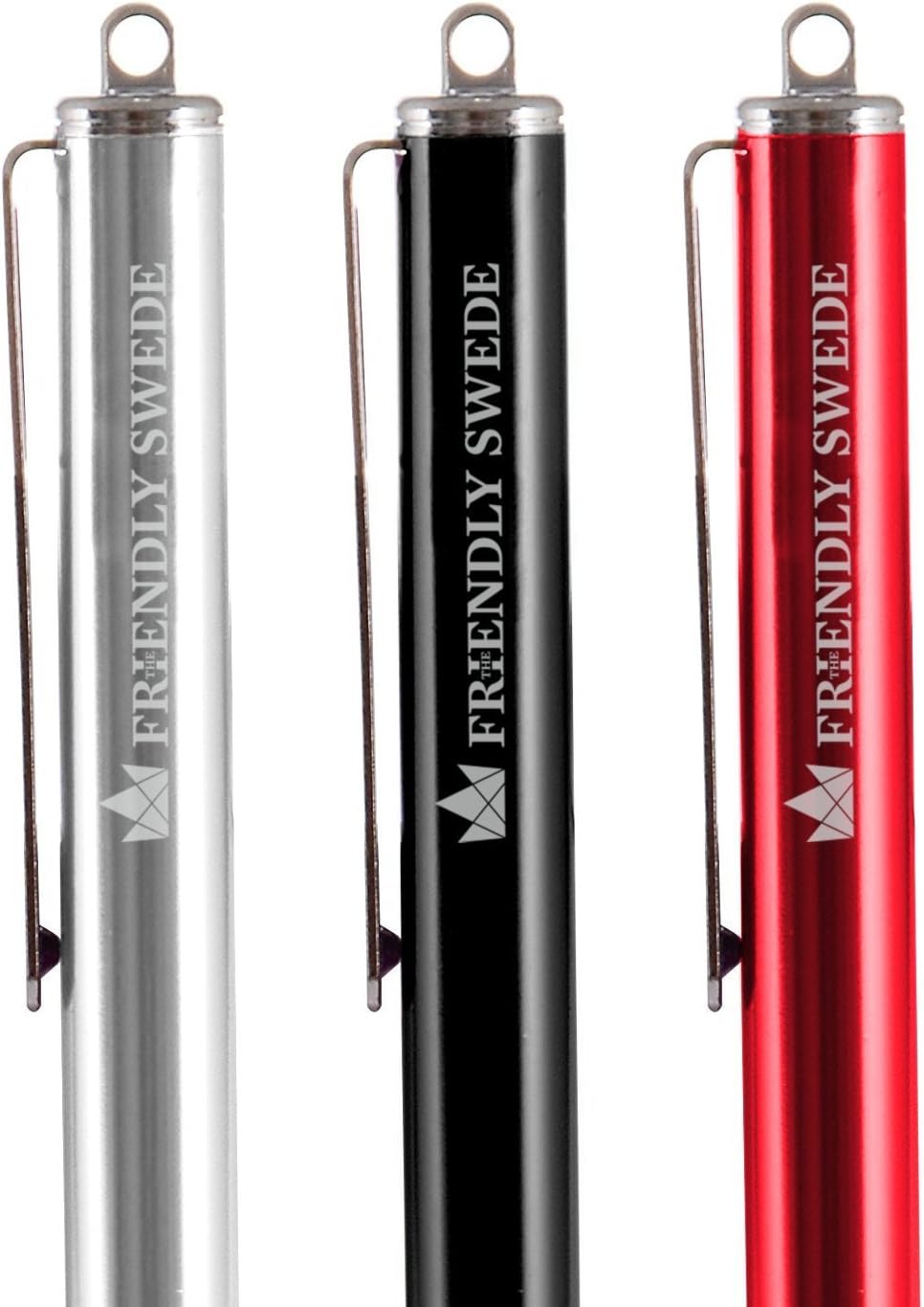 The Friendly Swede Mesh Tip Stylus Pen for Touchscreen — 3-Pack Micro-Knit Capacitive Stylus Pen for iPad & iPhone with 3 Replaceable Fiber Tips, Elastic Lanyards & Screen Cleaning Cloth