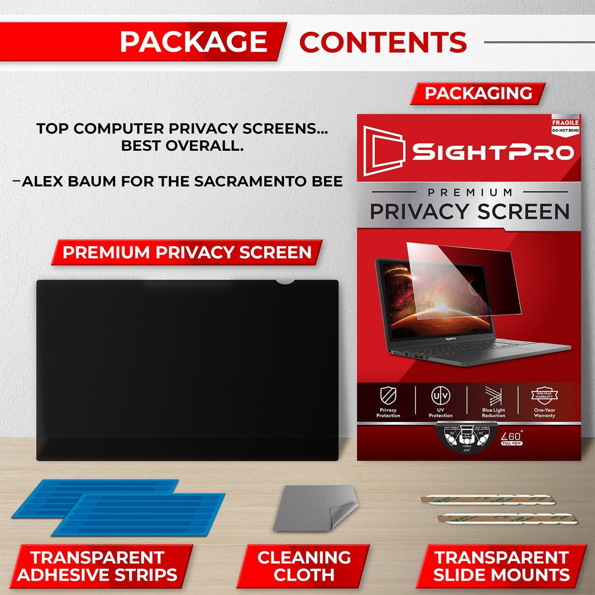 17.3 Inch 16:9 Laptop Privacy Screen Filter - Computer Monitor Privacy Shield and Anti-Glare Protector