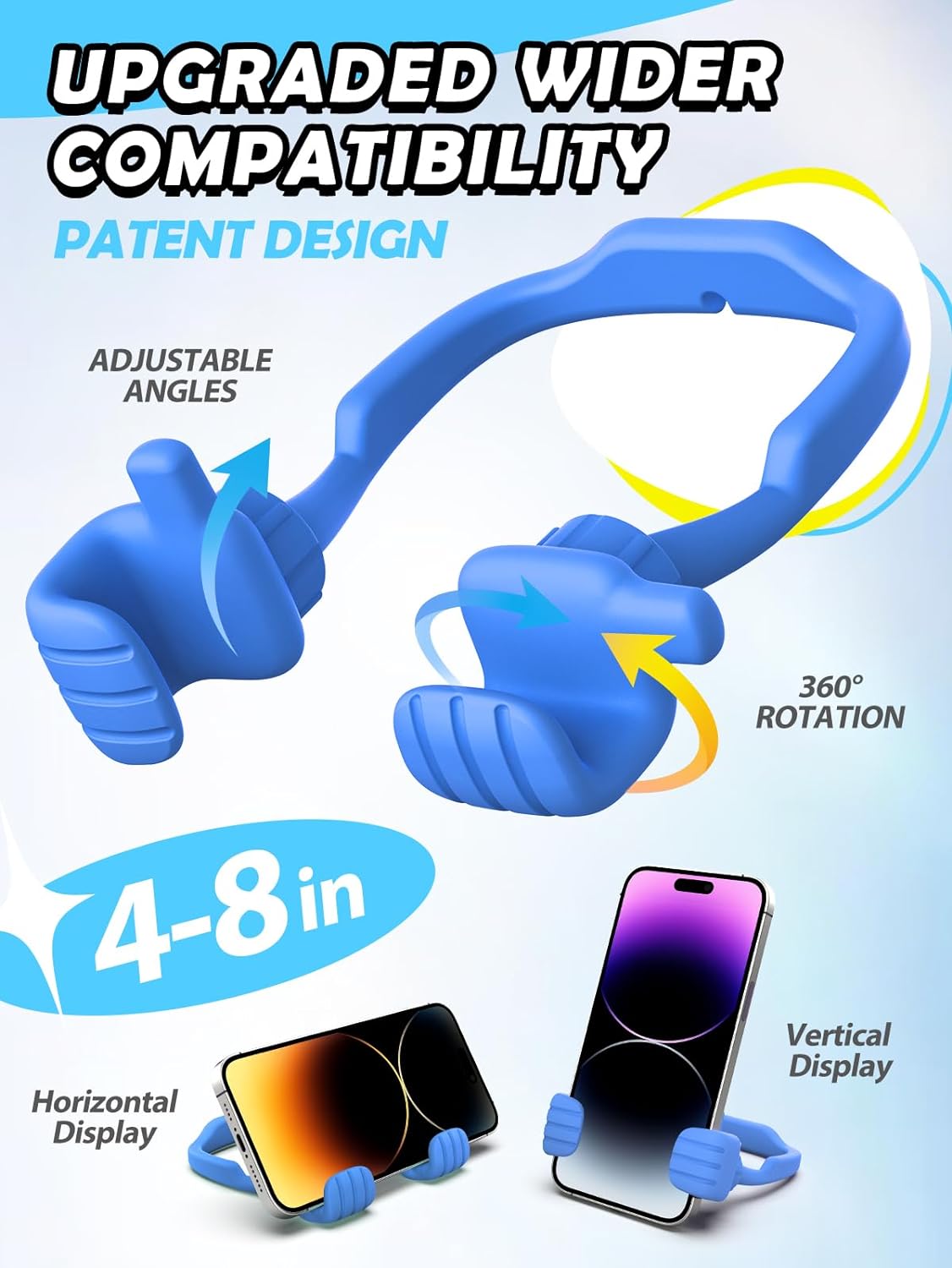 Easter Basket Stuffers for Teens Boys Kids Men Adults Cell Phone Stand: Flexible Thumbs Up Lazy Cellphone Holder for Desk Funny Birthday Easter Gifts for Women Mom Teenager Tween Cool Gadget Ideas