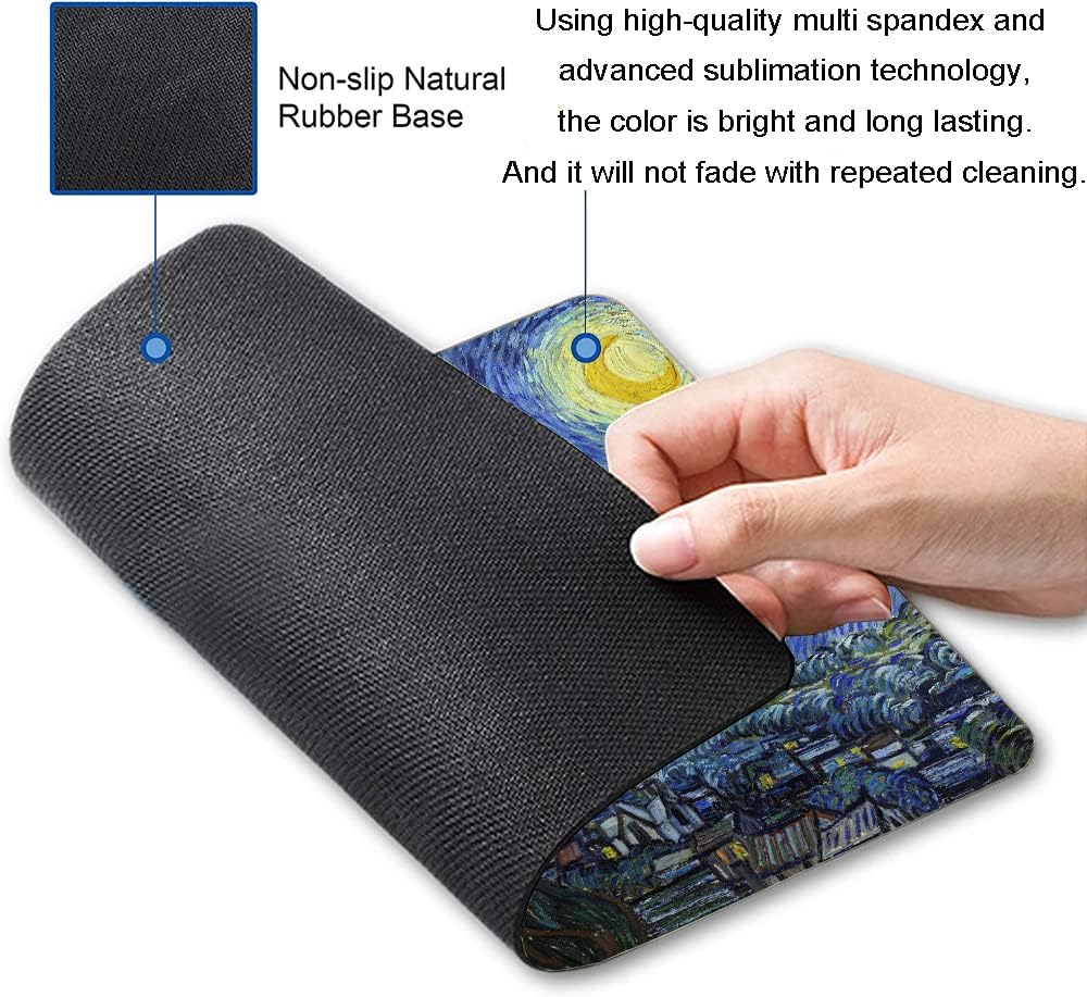 Mouse Pad, Premium-Textured Mouse Mat, Non-Slip Rubber Base Mousepad for Laptop, Computer & PC,9.5×7.9 in,Van Gogh Starry Night