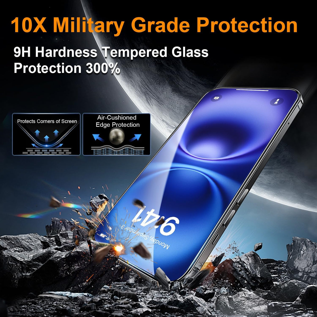 OneFish Screen Protector Privacy Glass for iphone 11/Xr, Anti-Spy Tempered Glass Private,Edge Protection Screen Protector with Installation Frame,9H Hardness Scratch Resistant, Bubble Free, 2 Packs.