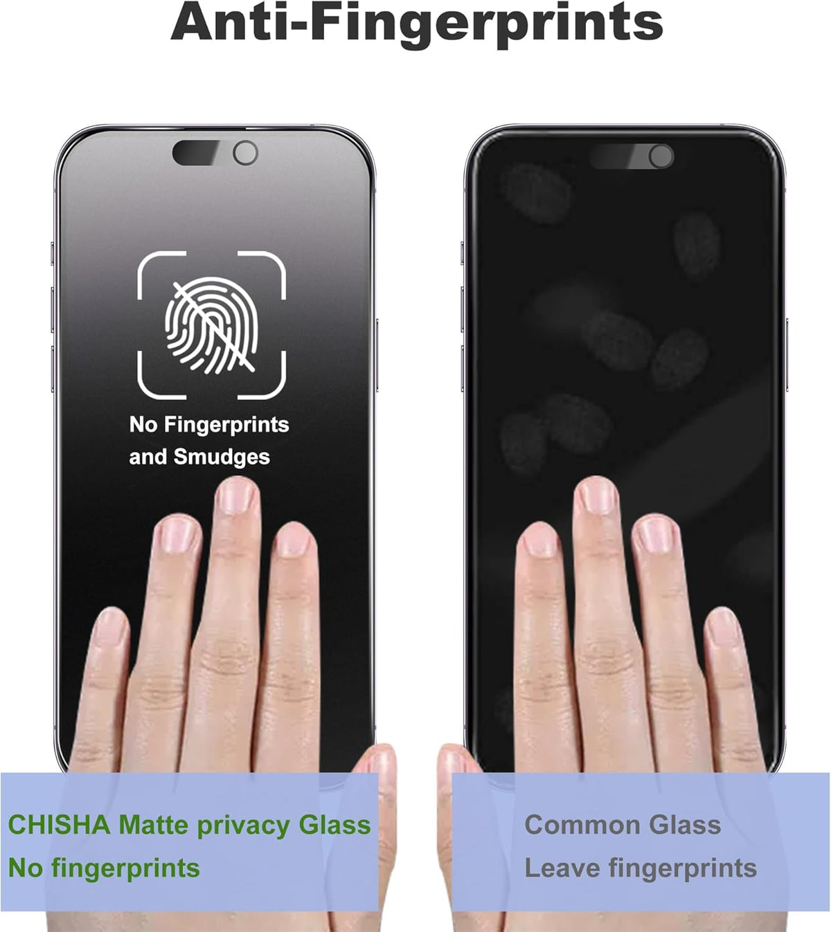 Matte Privacy Screen Protector for iPhone 15Pro Screen Protector Anti-Glare, Anti-Spy Tempered Glass Film, Smooth and Responsive Touch Anti-Scratch Glass