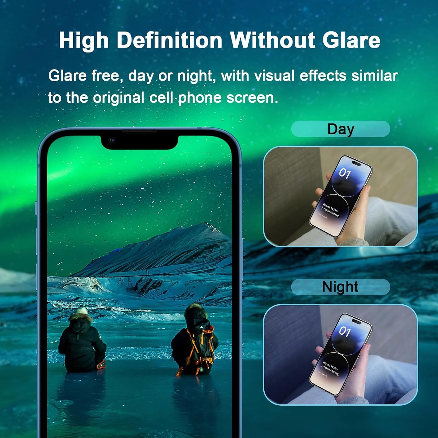 Blue Light Screen Protector for iPhone 16e iPhone 13 iPhone 13 Pro & iPhone 14 (6.1inch), Eye Protection Tempered Glass Film, Scratch-Resistant, No Bubble with Easy Installation Kit, 2 Pack