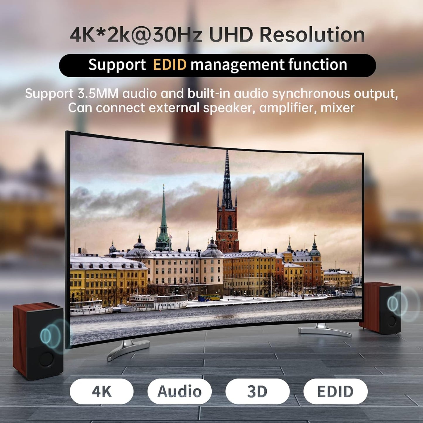 MT-VIKI 4K HDMI Matrix Switch 8X8 w/Web GUI & 3.5mm Stereo Audio w/IR Remote, 4K@30Hz, Rack Mount Switcher & Splitter, EDID, RS232, LAN Port, APP