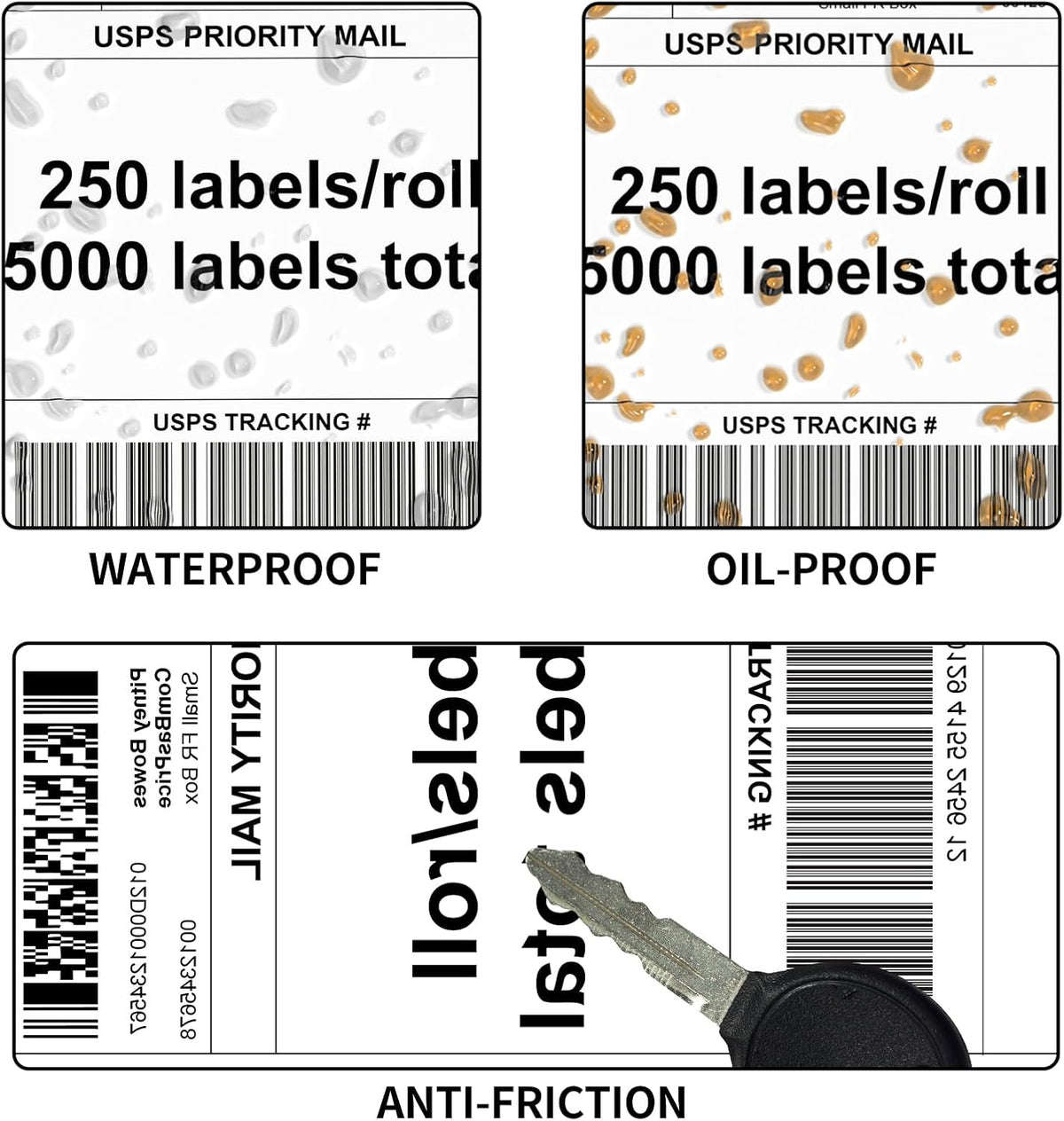 FungLam 4"X6" Thermal Shipping Labels, 5000 Labels, 20 Rolls, Compatible with Rollo, Munbyn, iDPRT Thermal Printers