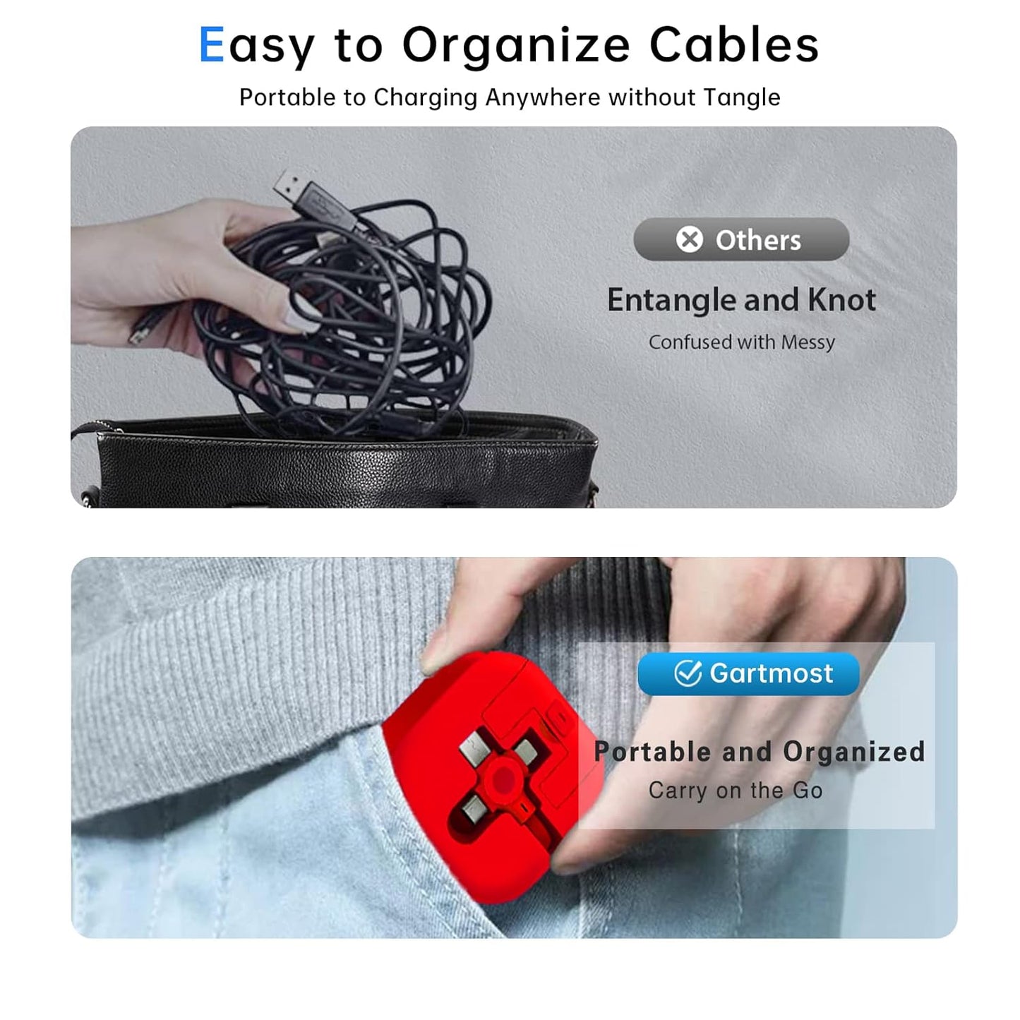 3 Pack Three in One Charging Cable Cord. 3 in 1 Charging Cable Retractable. Compatible USB C(Type-C)/Micro USB/IP, Compatible with Phone, Android, Tablet (Blue+Red+Green)