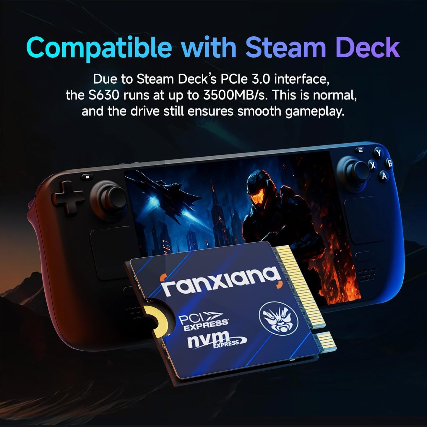 500GB M.2 2230 NVMe SSD, PCIe Gen 4x4 Speed up to 4850 MB/s, 2230 SSD Compatible with Steam Deck/ROG Ally/Microsoft Surface Pro/Mini PCs, S630