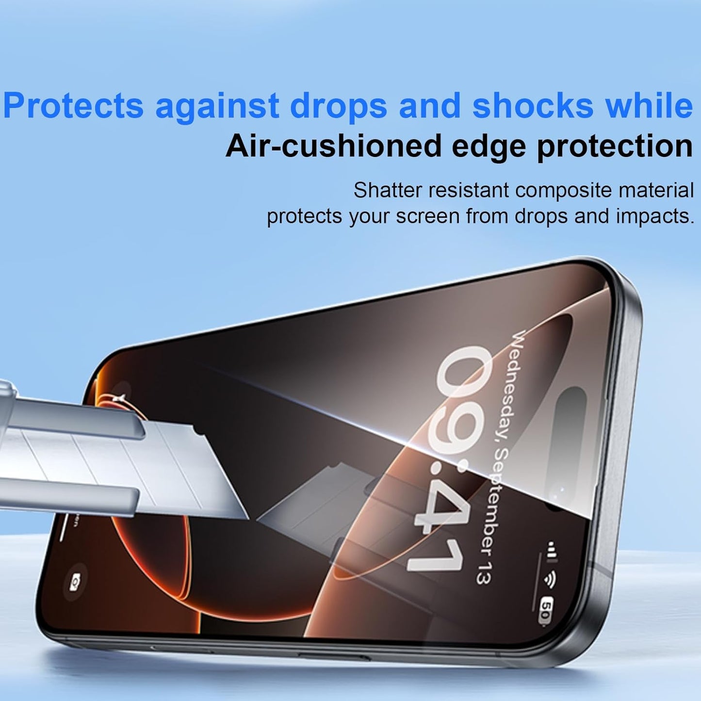 OneFish Full Edge Coverage Tempered Glass Screen Protector for IPhone 15 Pro Max 6.7 inch,2 Pack Edge Reinforcement, Self-Aligning Installation, Case Friendly HD Screen Protectors
