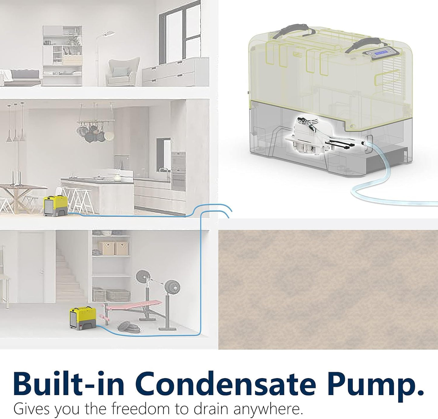 ALORAIR 180PPD LGR Commerical Dehumidifier with Pump, Wi-Fi APP Controls Industrial Dehu, Capacity up to 85 PPD at AHAM, 5 Years Limited Warranty, cETL Listed, for Large Space