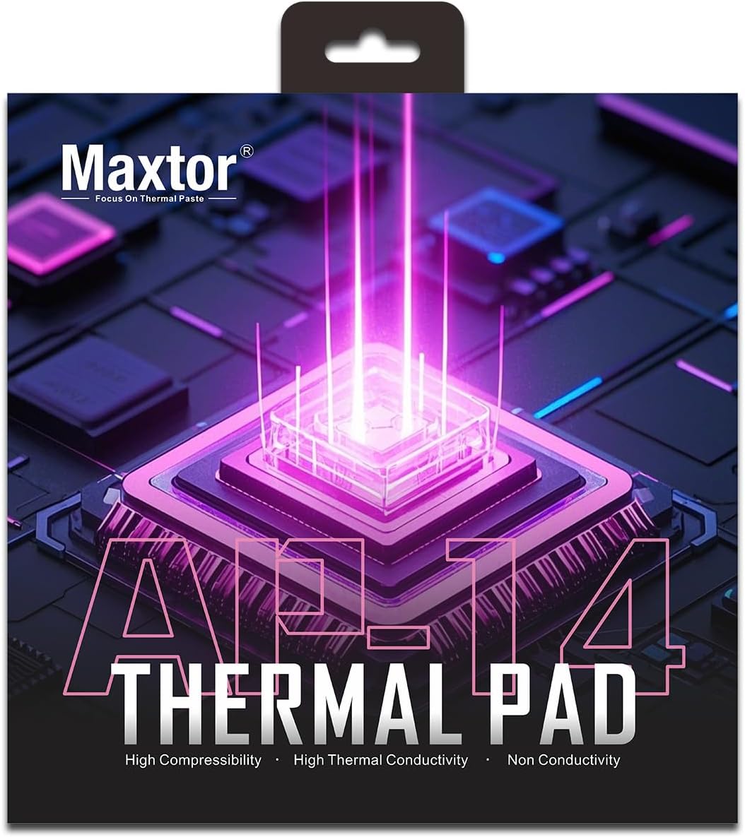 Maxtor Thermal Pad 16.8 W/mK,Thermal Pads for GPU/CPU/LED/Cooler,Excellent Heat Conduction，High Temperature Resistance (120x120x0.5mm)