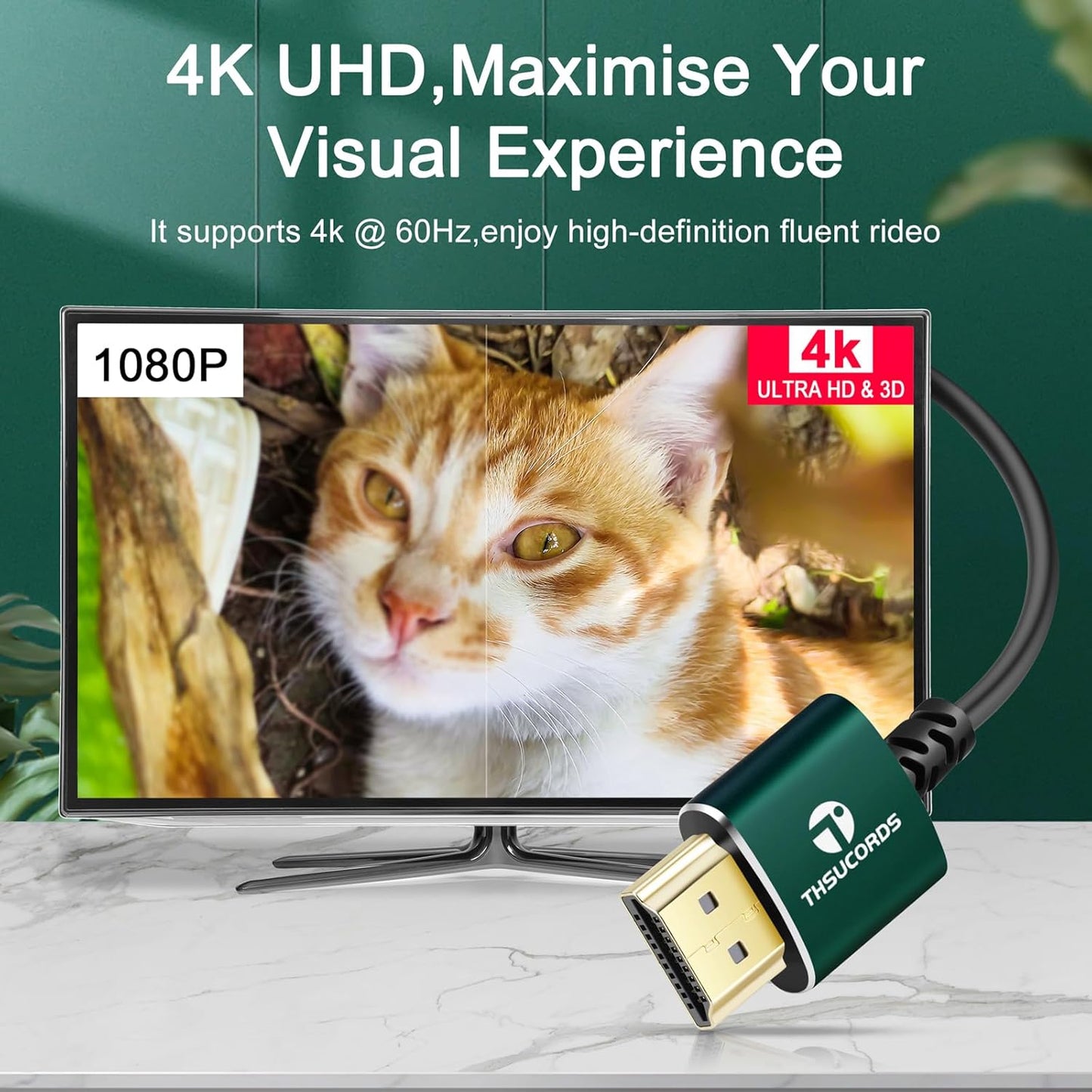 Thin HDMI to HDMI Cable 25FT 2 Pack, Ultra Slim & Flexible HDMI Cord Supports High Speed 4K@60Hz 18gbps 2160p 1080p