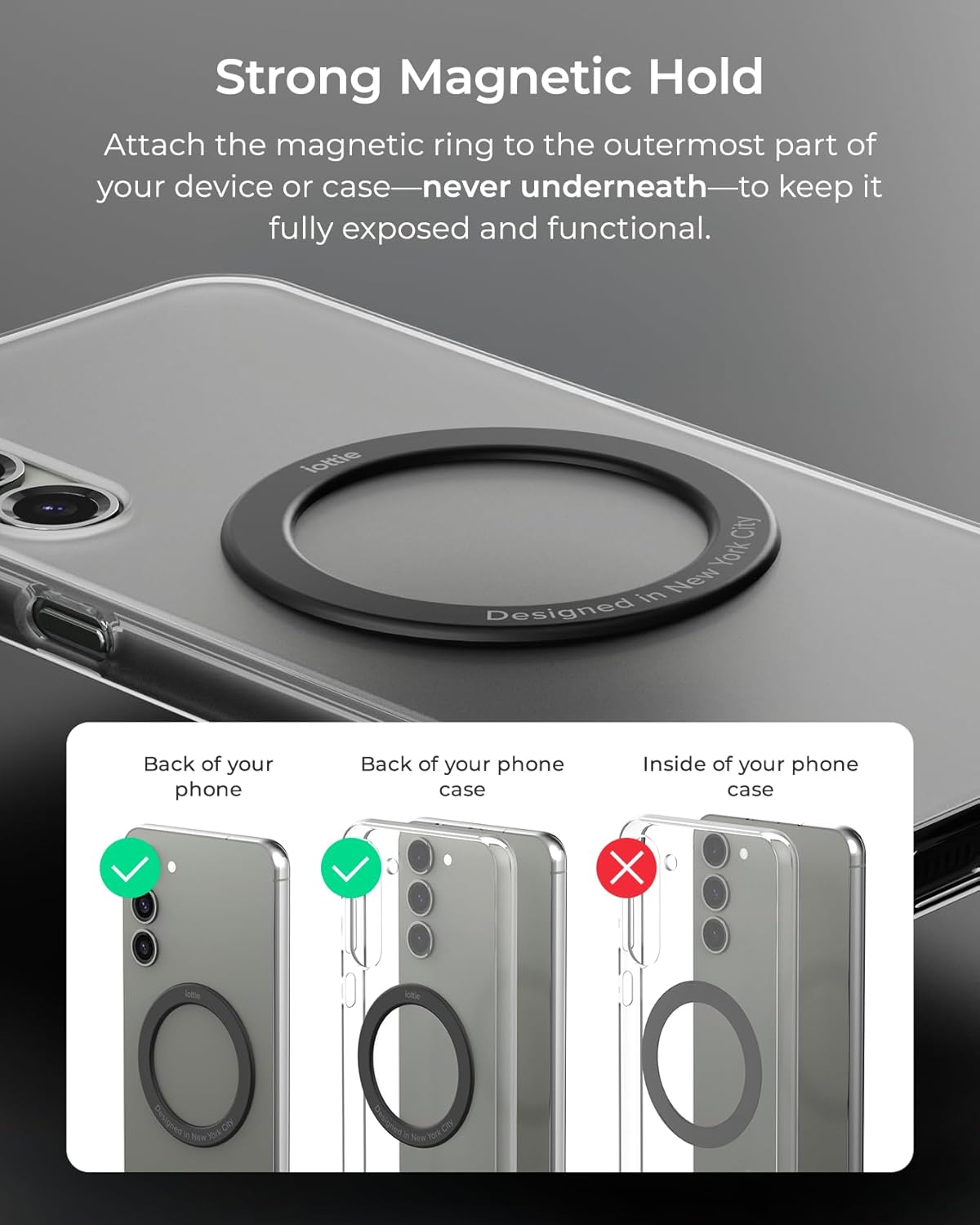 iOttie Velox MagSafe Compatible Air Vent Car Phone Holder. Unversal Magnetic Car Phone Mount for iPhone 12/13/14/15/16 Series & Android Phones via Included Magnetic Ring Adapter