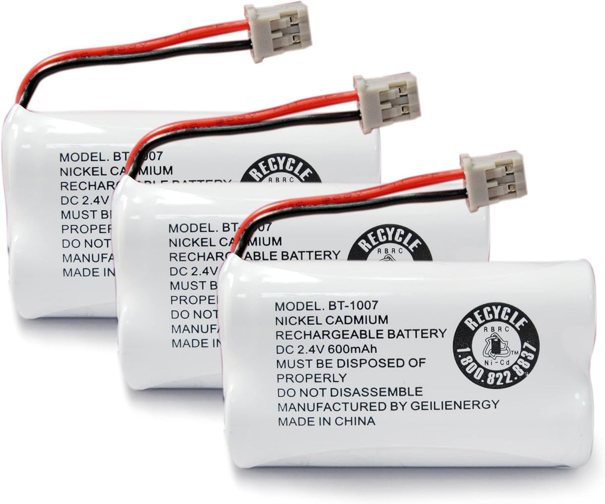 GEILIENERGY BT-1007 Cordless Phone Battery Compatible with Uniden BT1007 BT904 BT-904 BT1015 BT-1015 BBTY0651101 BBTY0460001 BBTY0510001 BBTY0624001 BBTY0700001 HHR-P506 HHR-P506A(3-Pack)