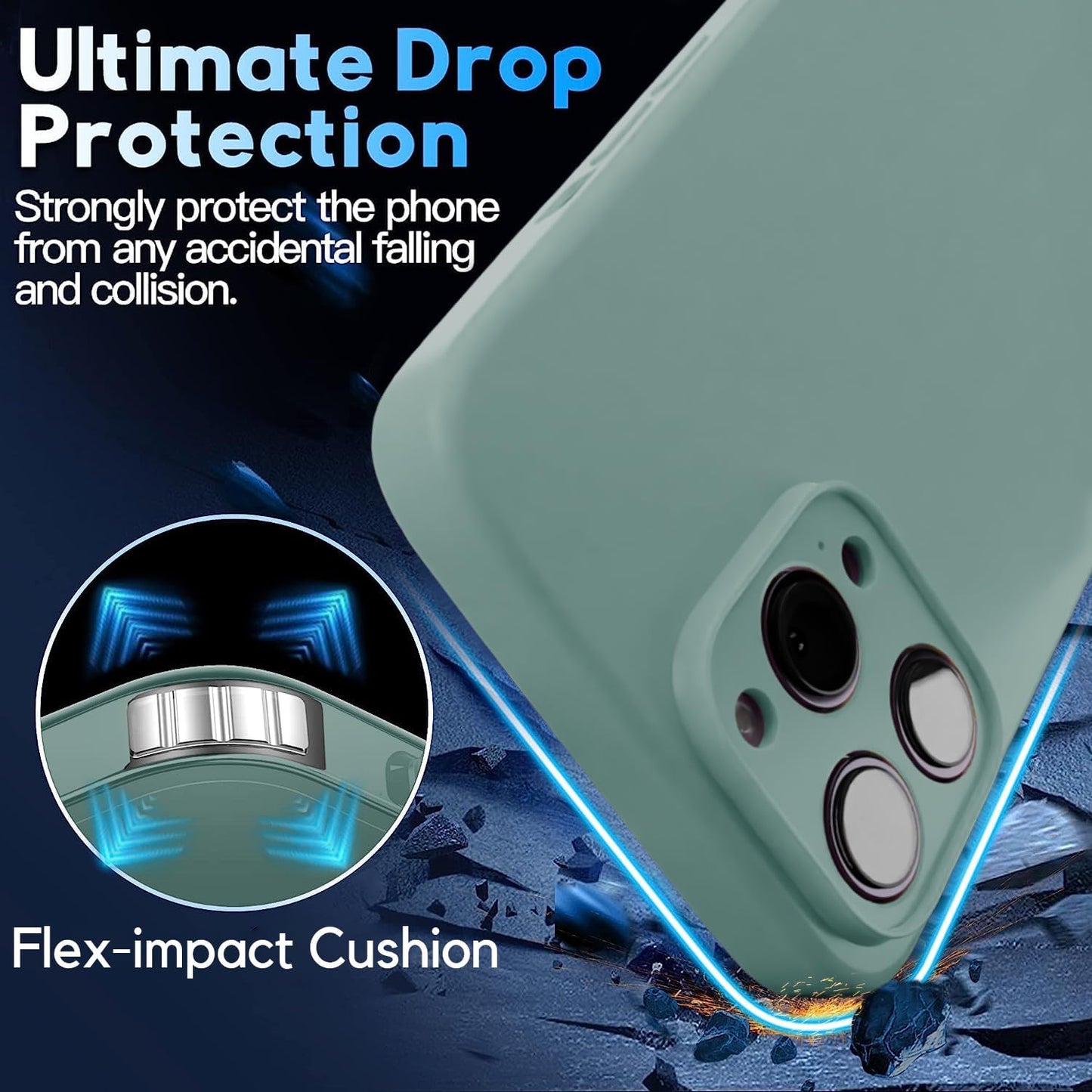 Blaspins Crossbody Lanyard Strap Case for iPhone 13 Pro, Neck Cross Body, Adjustable Holder Removable, Drop Protection Shockproof, Hands-Free Silicone Case 6.1 inch,150 cm Strap, iP13Pro- Pine Green