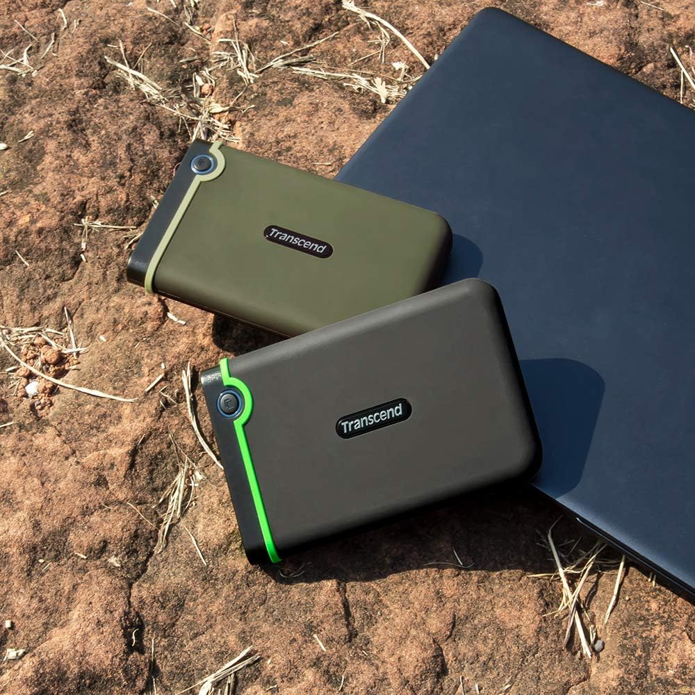 Transcend 1TB USB 3.1 Gen 1 StoreJet 25M3S SJ25M3S Rugged External Hard Drive TS1TSJ25M3S,Grey