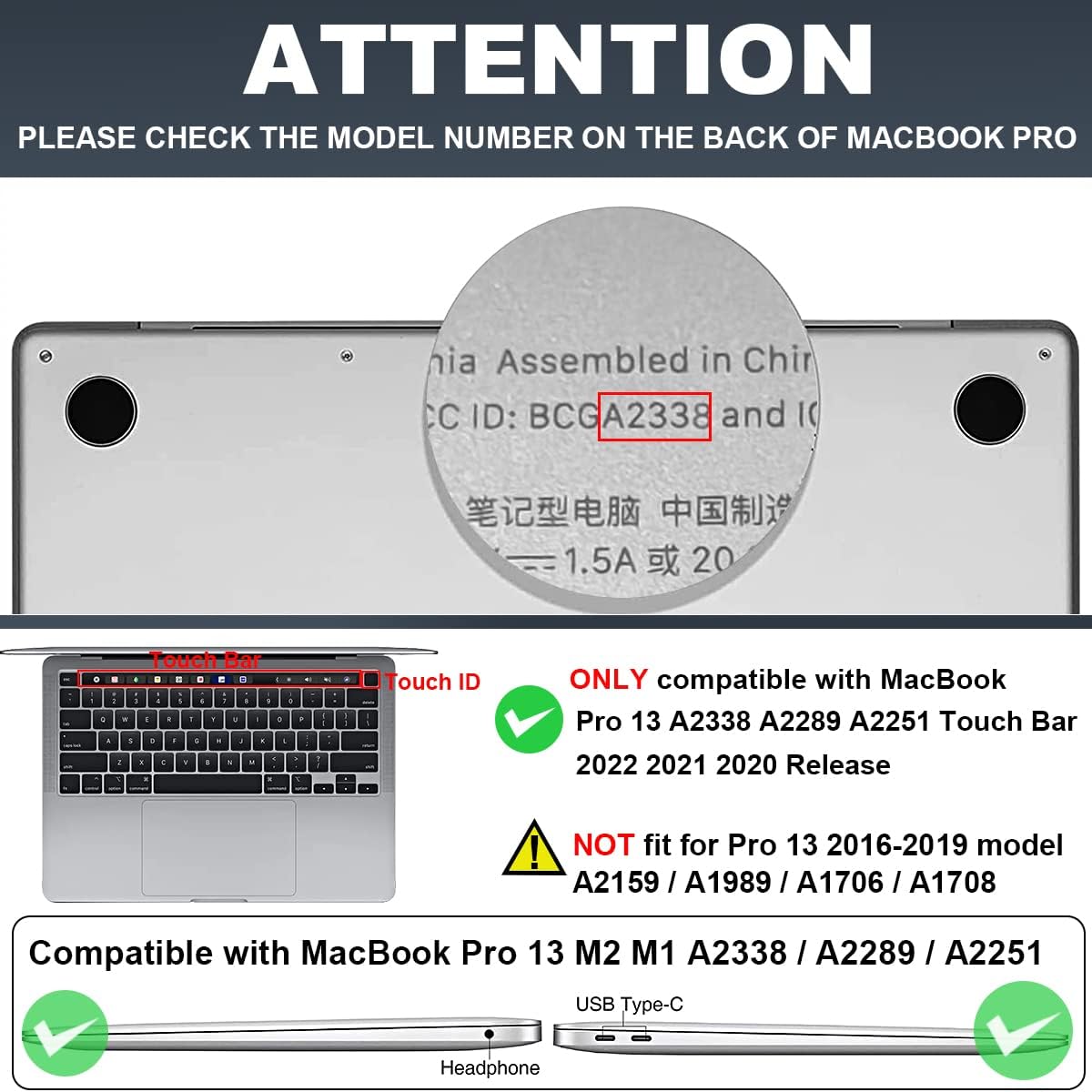 for 2020 2021 2022 MacBook Pro 13 inch Case M2 M1 A2338 A2289 A2251 with Touch Bar & Touch ID, Printed Pattern Plastic Hard Shell Keyboard Cover Screen Protector, Phoenix Tree Flowers