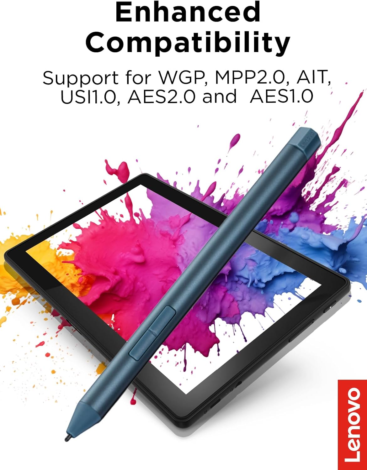 Lenovo Digital Pen 3 for Laptops, Supports Multiple Protocols, Advanced Tilt Recognition, Tidal Teal