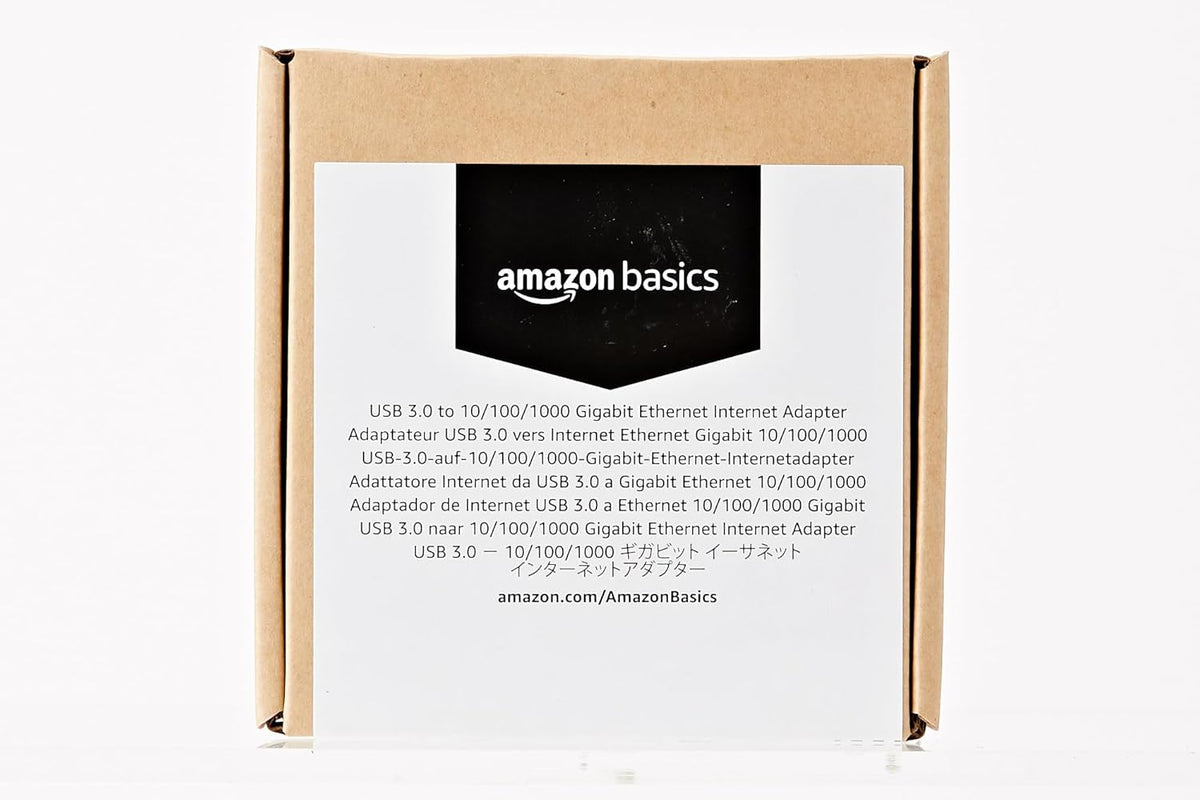 Amazon Basics USB 3.0 to 10/100/1000 Gigabit Ethernet Internet Adapter, Black