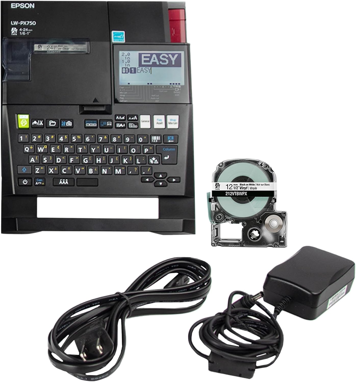 LABELWORKS Epson LW-PX750PCD Industrial Label Maker Kit - Complete Kit with Accessories, Compatible with Large Variety of Tape Types, Portable Handheld Label Printer