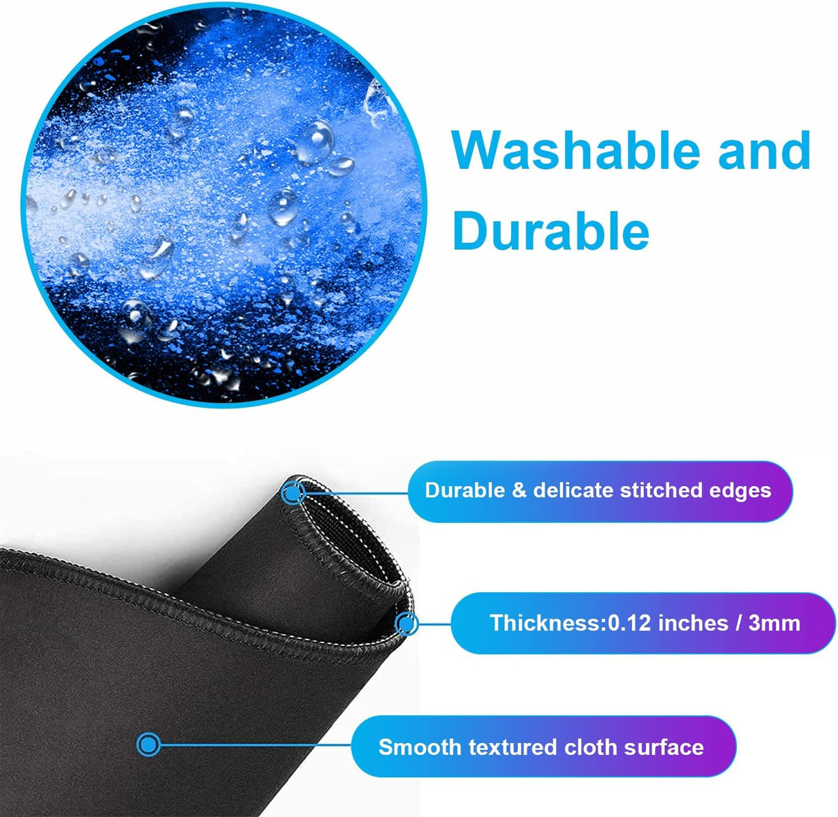 Large Extended Gaming Mouse Pad with Stitched Edges, Non-Slip Waterproof Rubber Base Mouse Pad for Office, Computer, Keyboard, Laptop and Home Desk Pad 35.4 x 15.7 x 0.12 Inch (Colorful Starry Sky)