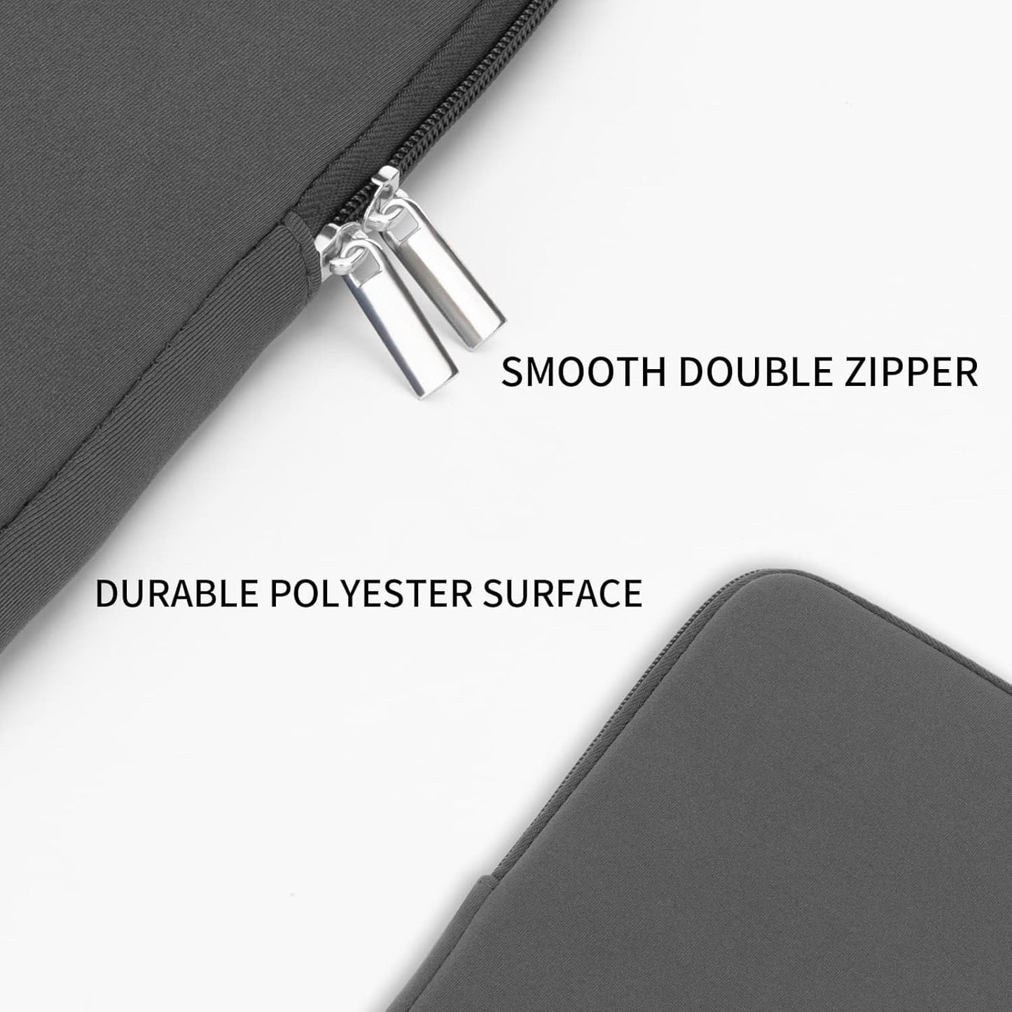 RAINYEAR 11-11.6 Inch Laptop Sleeve Protective Case Soft Lining Carrying Bag Padded Zipper Cover Compatible with 11.6" MacBook Air for 11" Notebook Computer Tablet Chromebook (Gray, Upgraded Version)