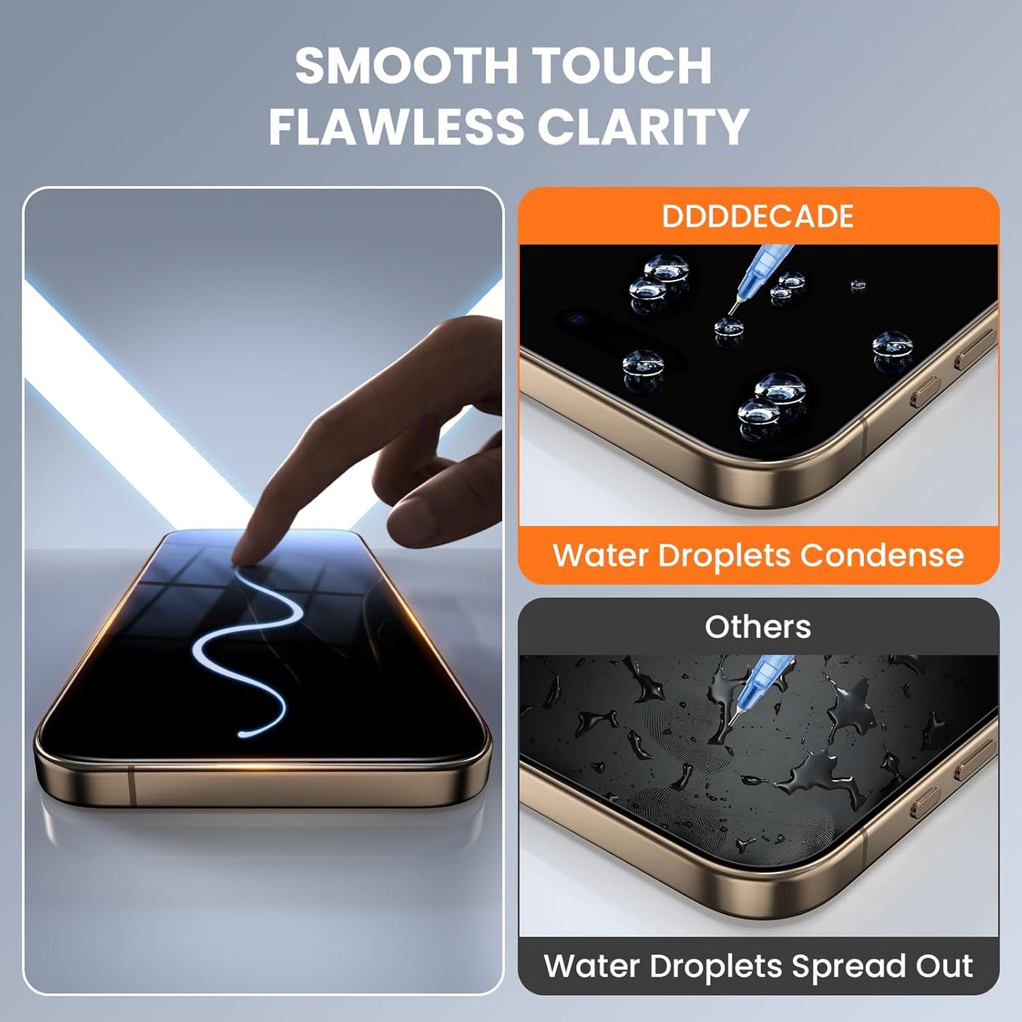 Screen Protector for iPhone 15/16/14Pro Military Grade Tempered Glass Auto-Alignment OneTouch Kit Cell Phone Accessories Bubble Free Case Friendly Auto Dust-Removal Easy Install [1 Pack]