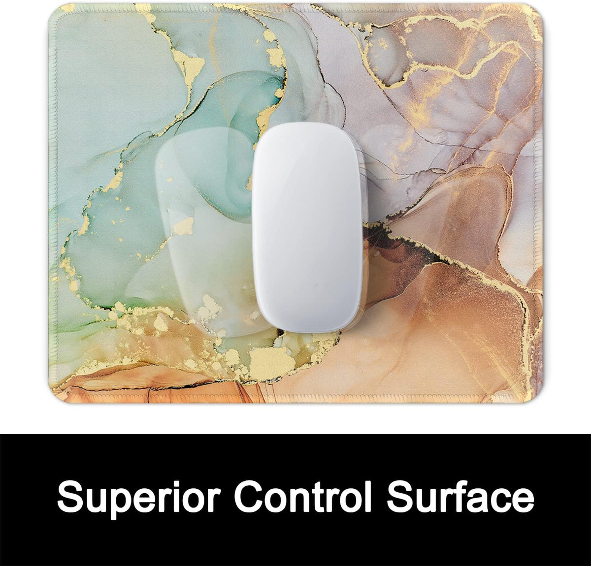 ITNRSIIET Mouse Pad with Stitched Edge Premium Textured Smooth Precise Operation Waterproof Washable Non-Slip Rubber Base Desktop Protection Mat, 10.2×8.3×0.12 inches, Abstract Texture