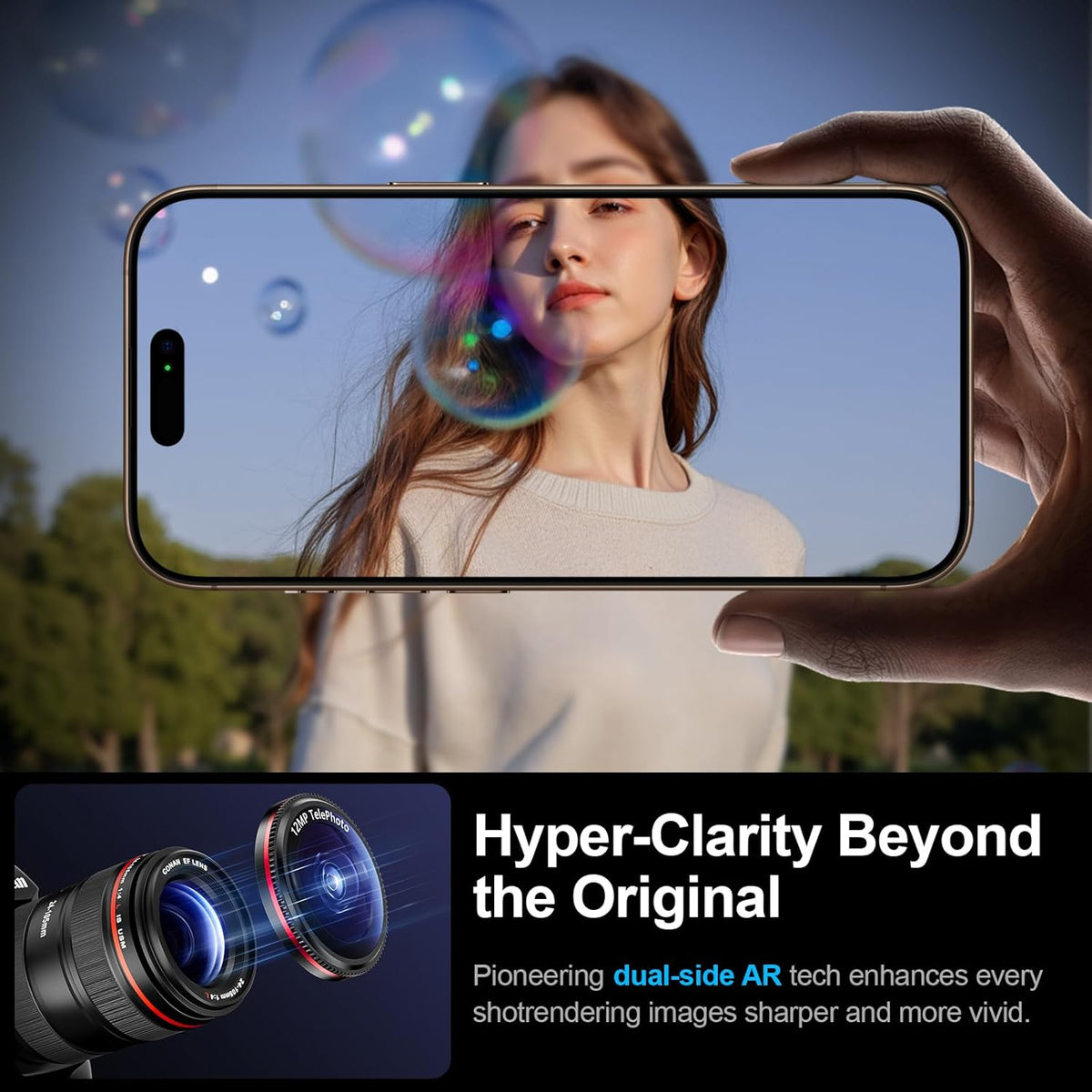X-it 2 Pack Camera Lens Protector, Shatterproof Anti-Scratch Ultra HD Mechanical Gear Camera Protector, Anti-Glare Tempered Glass Lens Protector for iPhone 15/15 Plus/14/14 Plus,Case Friendly,BlackRed