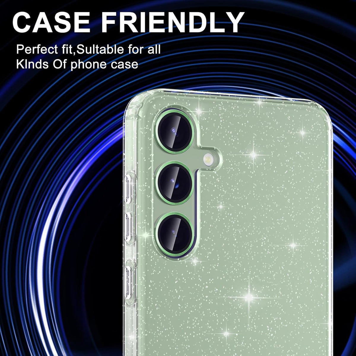 for Samsung Galaxy S25 Camera Lens Protector, Individual Metal Ring Tempered Glass Lens Cover, [Strong Adsorption] Scratch Resistant Ultra-Thin HD Clear Lens Cover, 1 Set-Green