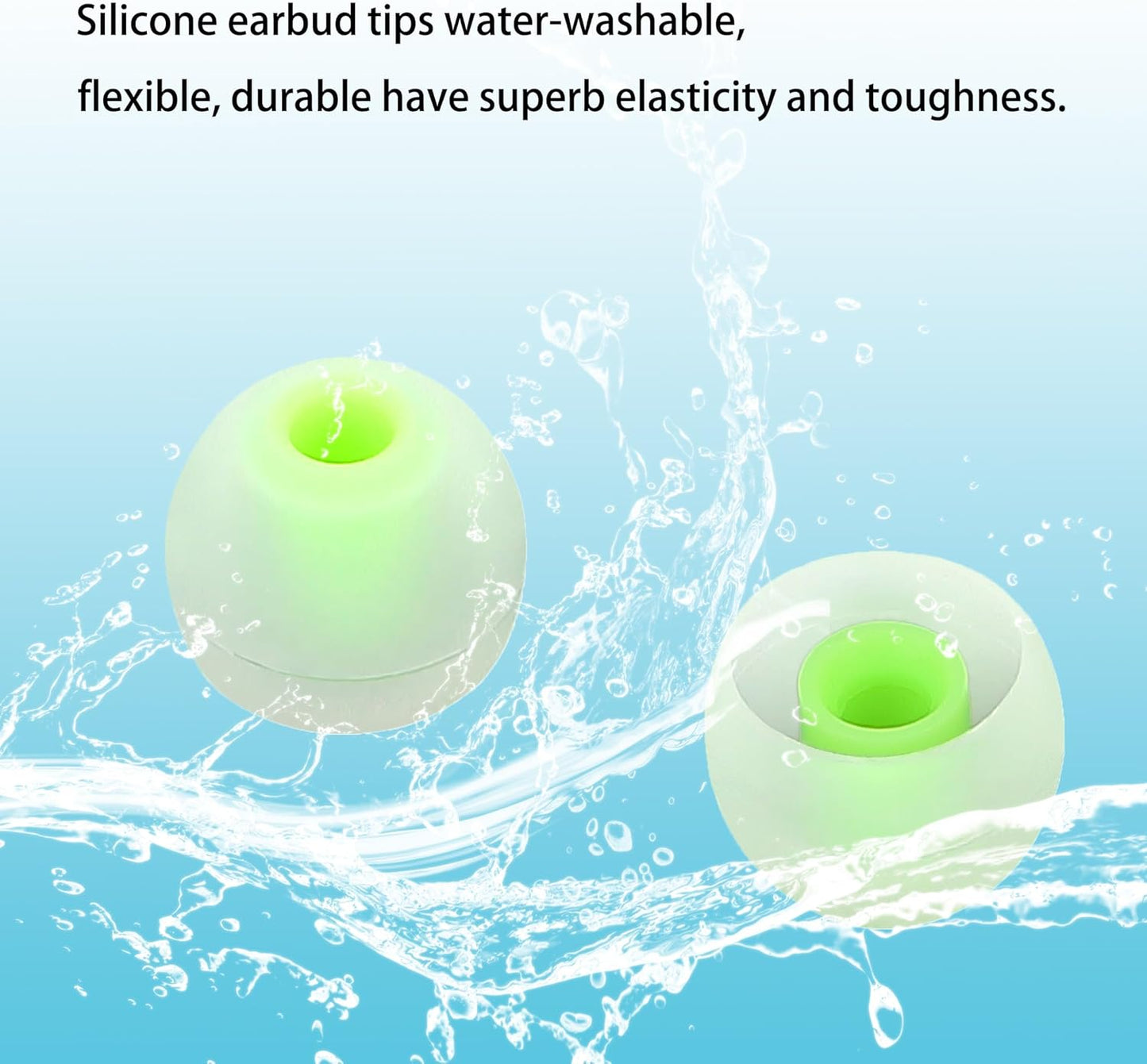 Earbud Replacement Tips Silicone Earbud Tips Eartips Fit Most in-Ear Earbuds(Inner Hole 3.8mm -5.1mm) Headphone Earbuds Rubber Tips 9 Pairs S M L