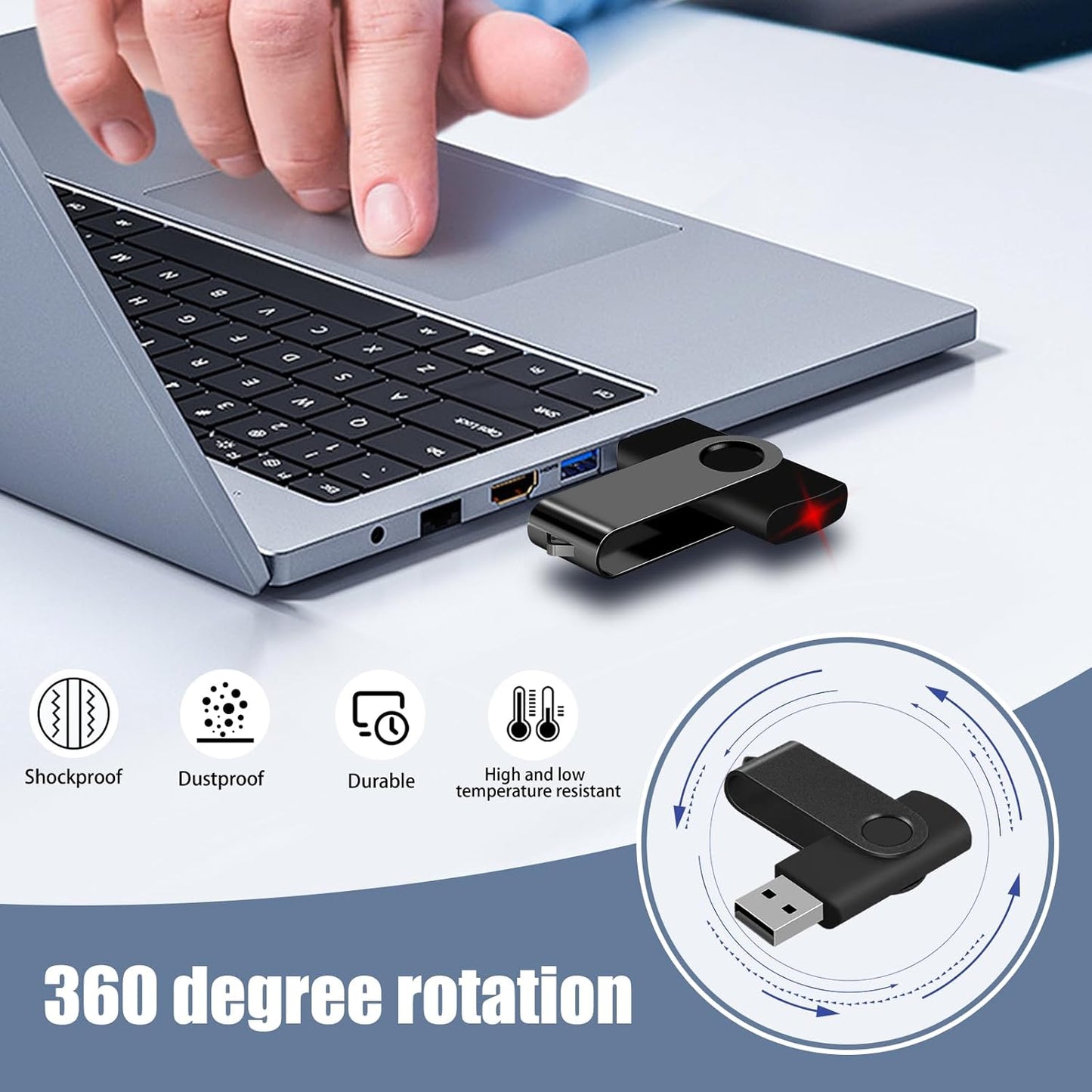 EASTBULL 2GB USB Flash Drive Bulk Thumb Drives 10 Pack with Lanyards USB 2.0 Memory Sticks Zip Drive Pen Drive for Storage and Backup Black 10PCS 2GB