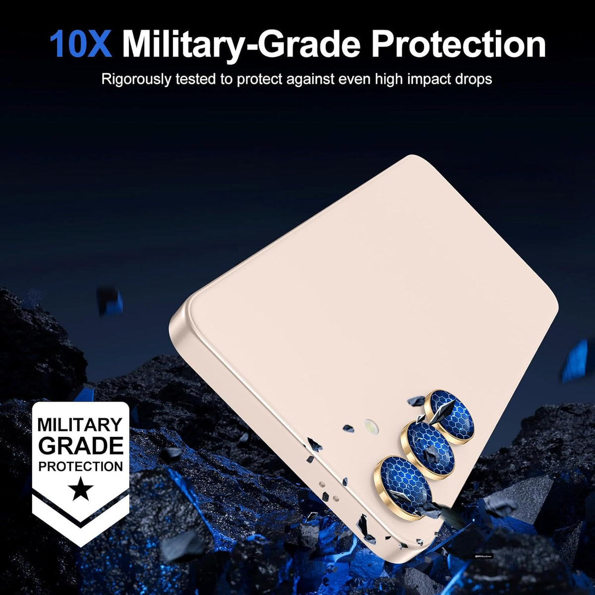 for Samsung Galaxy S25 Plus Camera Lens Protector, Individual Metal Ring Tempered Glass Lens Cover, [Strong Adsorption] Scratch Resistant Ultra-Thin HD Clear Lens Cover, 1 Set-Gold Ring