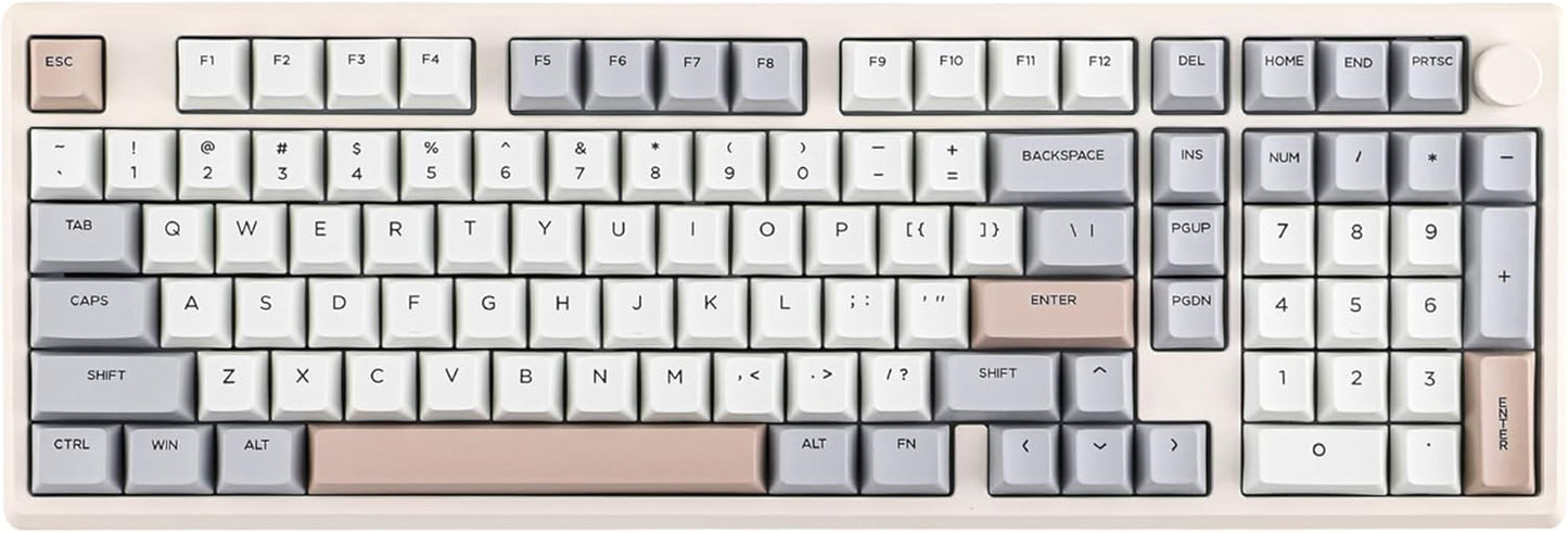 EPOMAKER Galaxy100 QMK/VIA Wireless Gaming Keyboard, Aluminum Shell, Bluetooth/2.4Ghz/USB-C, Pre-Lubed Hot-Swappable Linear Switches, NKRO, RGB Backlit (Creamy White, Wisteria Linear Switch)