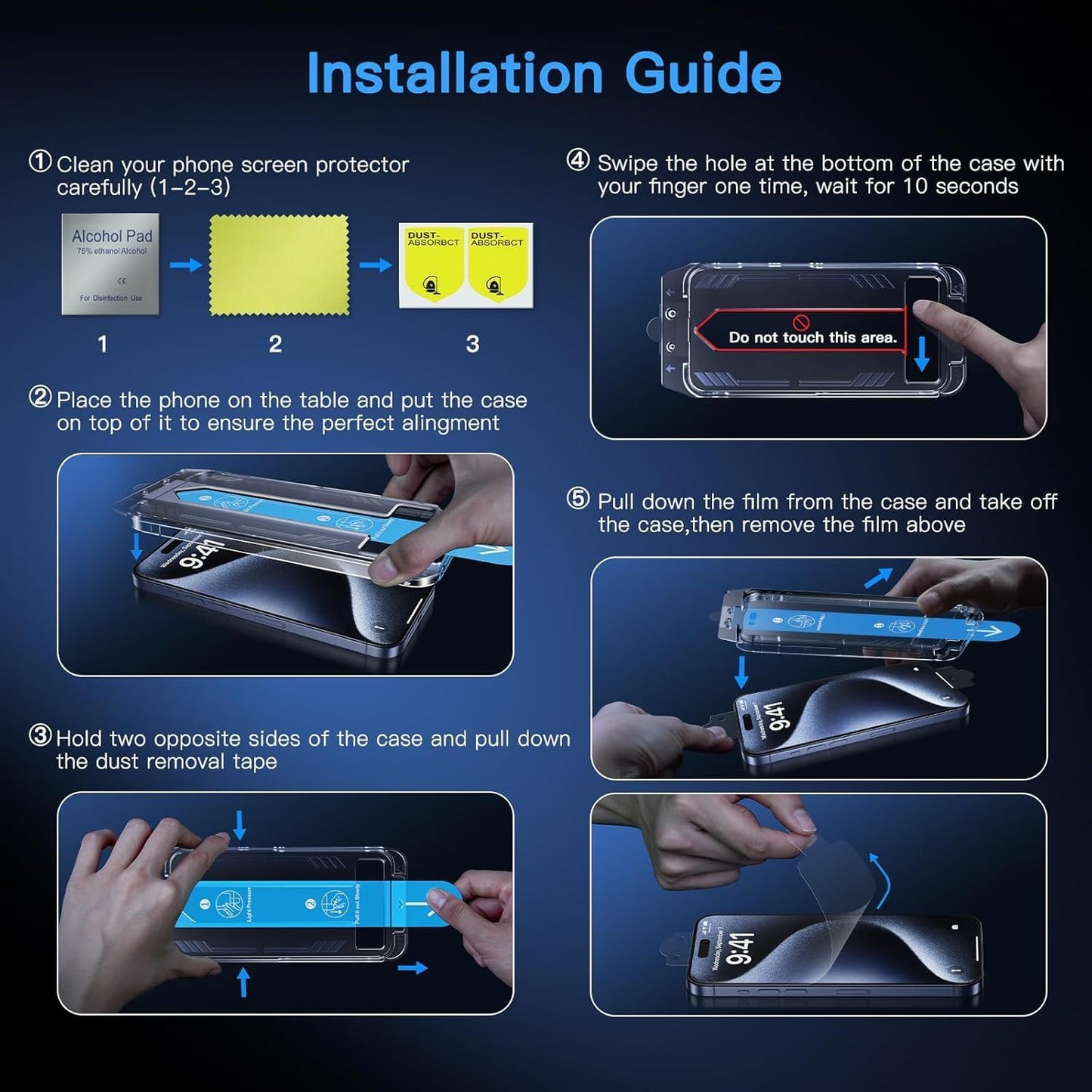 Uyiton Anti-Blue Light for iPhone 14 Pro Max Screen Protector - Unbreak-Glass Full Coverage Case Friendly Scratch Resistance 9H Tempered Glass Screen Protector for iPhone 14 Pro Max, 2 Pack