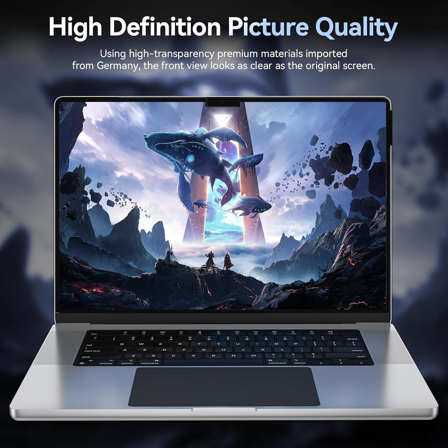 Privacy Screen Protector for MacBook Pro 14 Inch (2021-2024, M1, M2), Easy On/Off Removable Anti Spy Blue Light Glare Cover Shield, Laptop Privacy Filter for Mac Pro 14in (A2918/A2992/A2442/A2779)