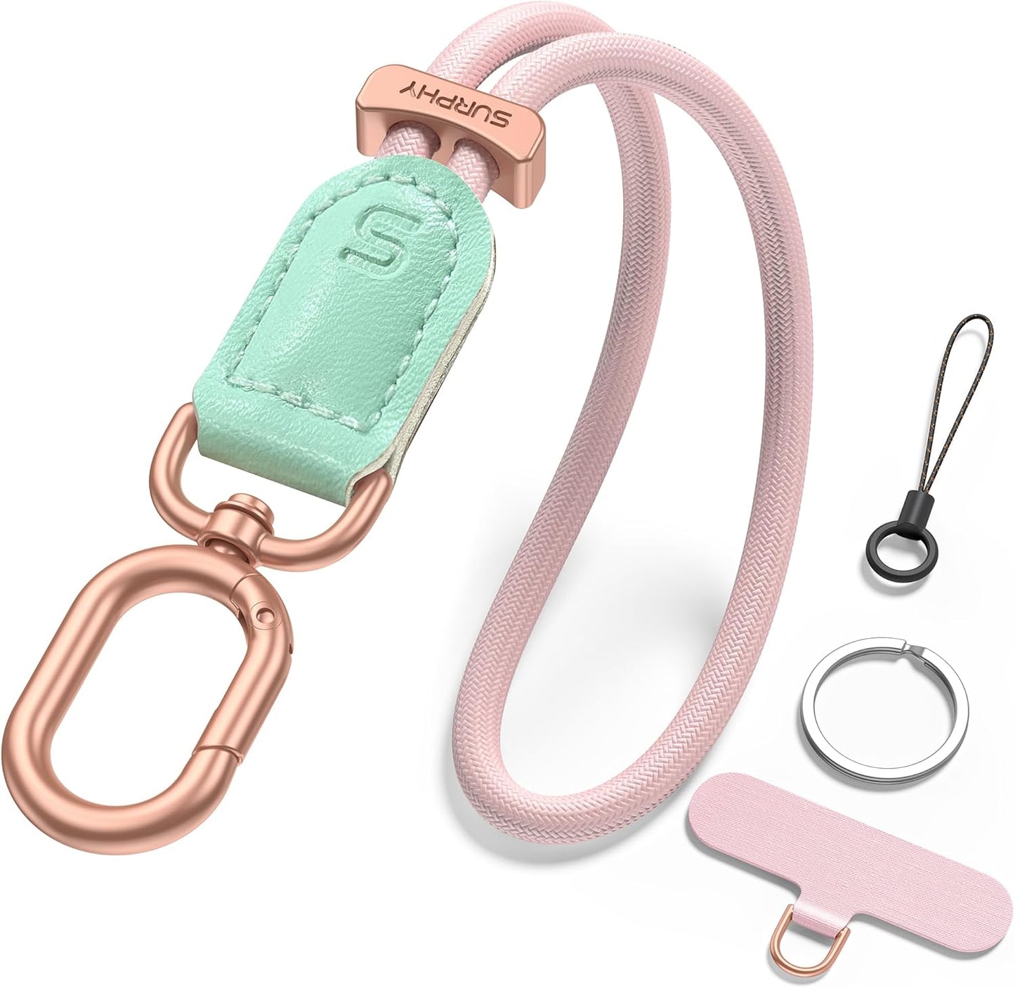 SURPHY Phone Wrist Strap, Keychain Wristlet, Phone Strap Charm with Tether Tab, Cellphone Lanyard Wrist, Key Chain for Women