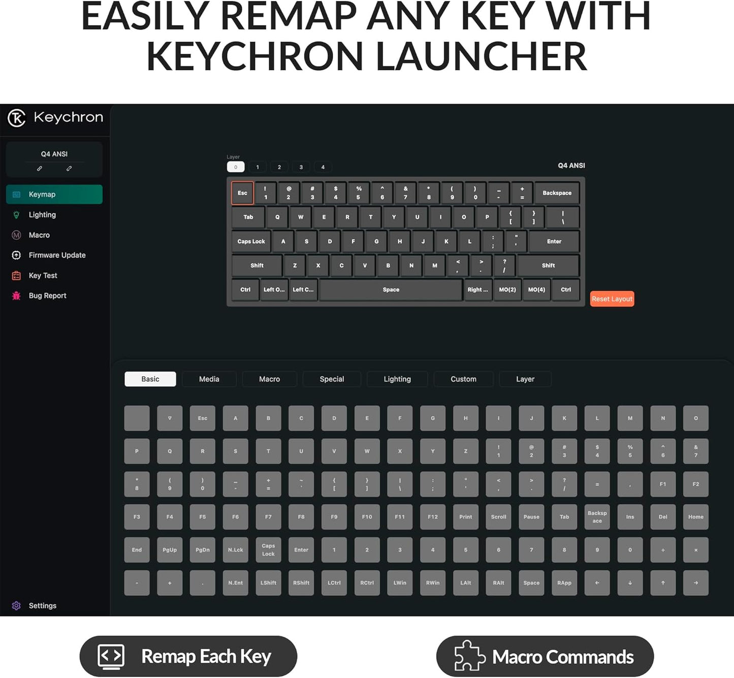 Keychron Q4 Wired Custom Mechanical Keyboard, 60% Layout QMK/VIA Programmable Macro with Hot-swappable Gateron G Pro Blue Switch Double Gasket Compatible with Mac Windows Linux(Navy Blue)