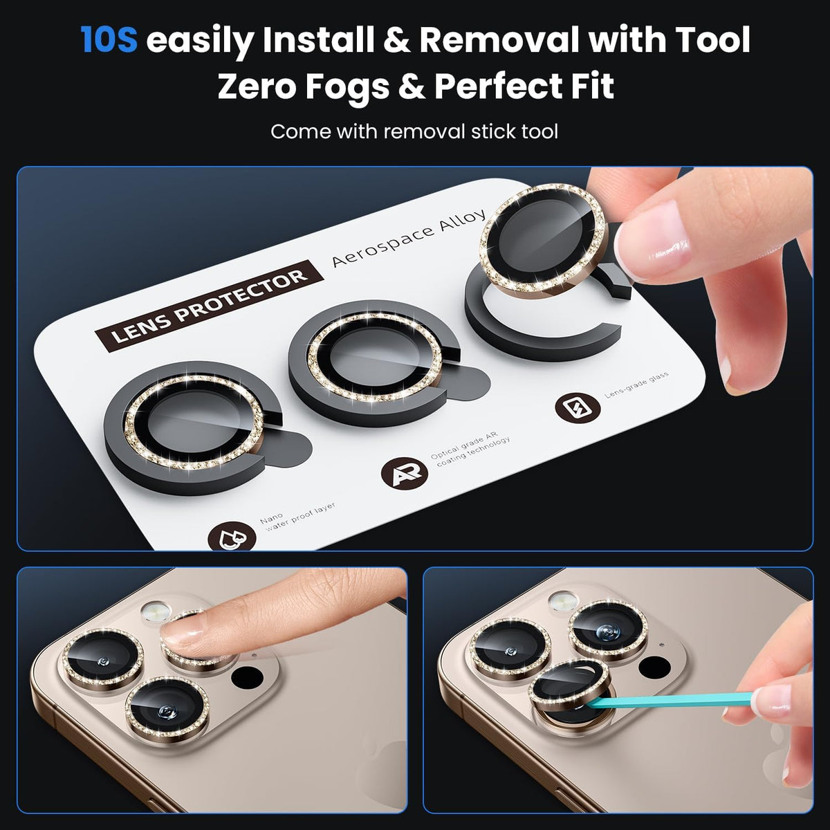 WSKEN for iPhone 16 Pro/iPhone 16 Pro Max Camera Lens Protector - [Original Shooting Model] Shatterproof Ultra HD Tempered Metal Glass Camera Screen Protector Cover Film Accessories