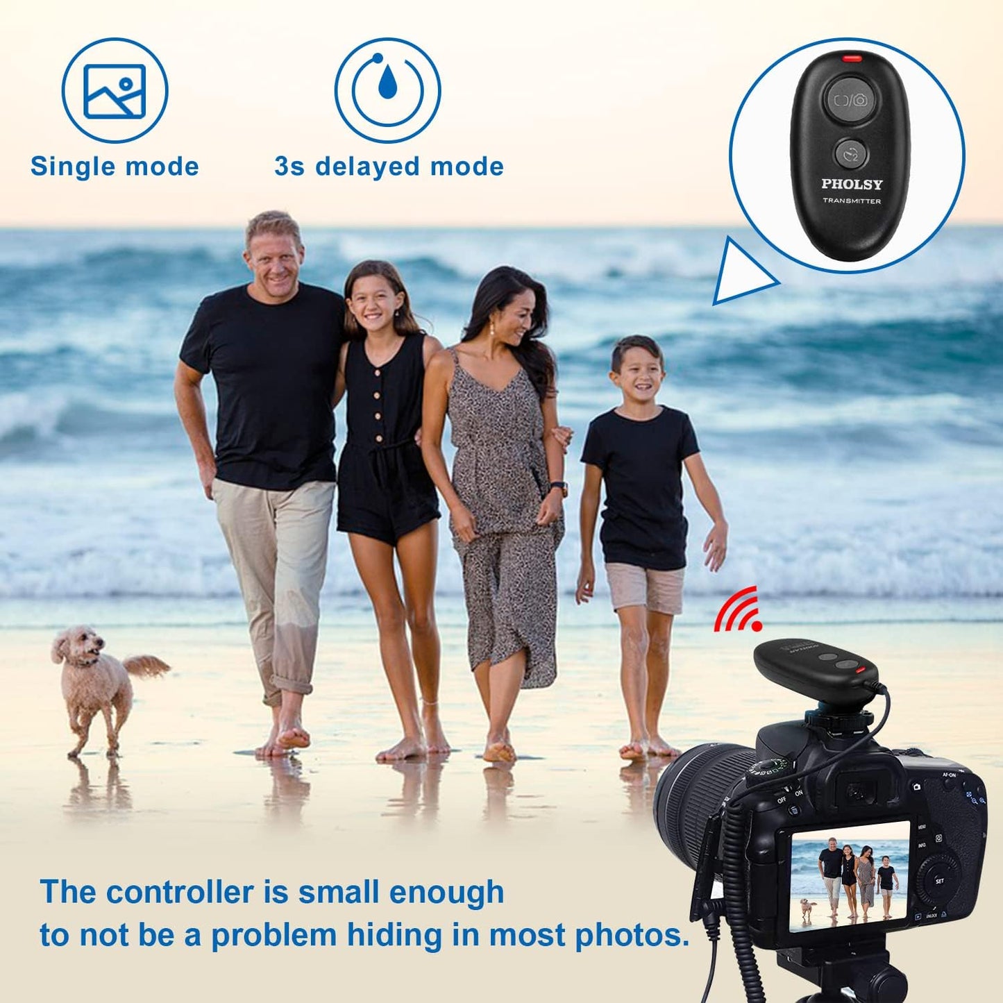 PHOLSY N10 for Nikon Shutter Release MC-DC2 Wireless Remote Control for Nikon Camera Z5, Z7 II, Z6 II, D750, D780, D7500, D7200, D7000, D5600, D5500, D5300, D3300, D90, P1000, P7700, P7800, P950