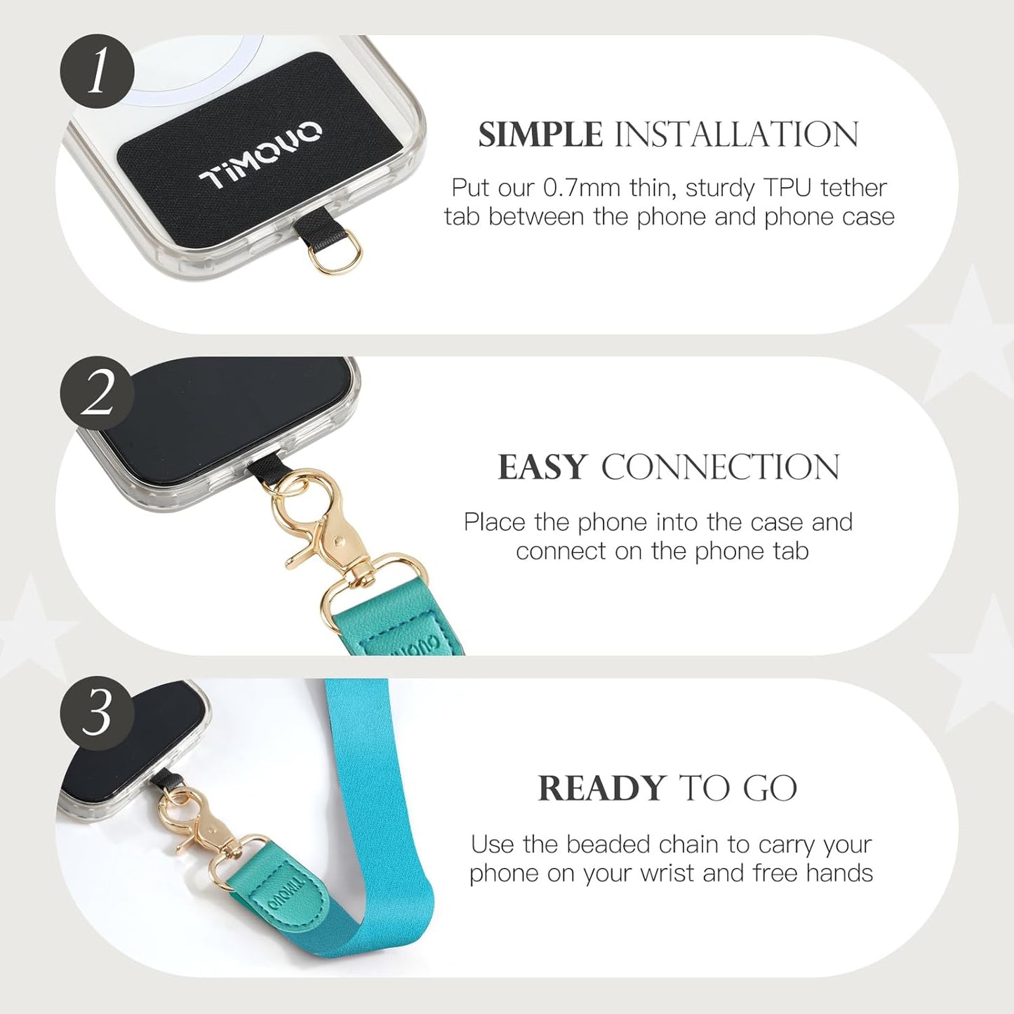 TiMOVO Phone Lanyard Crossbody Wrist Strap, Adjustable Anti-Theft Strap for Smartphone Case