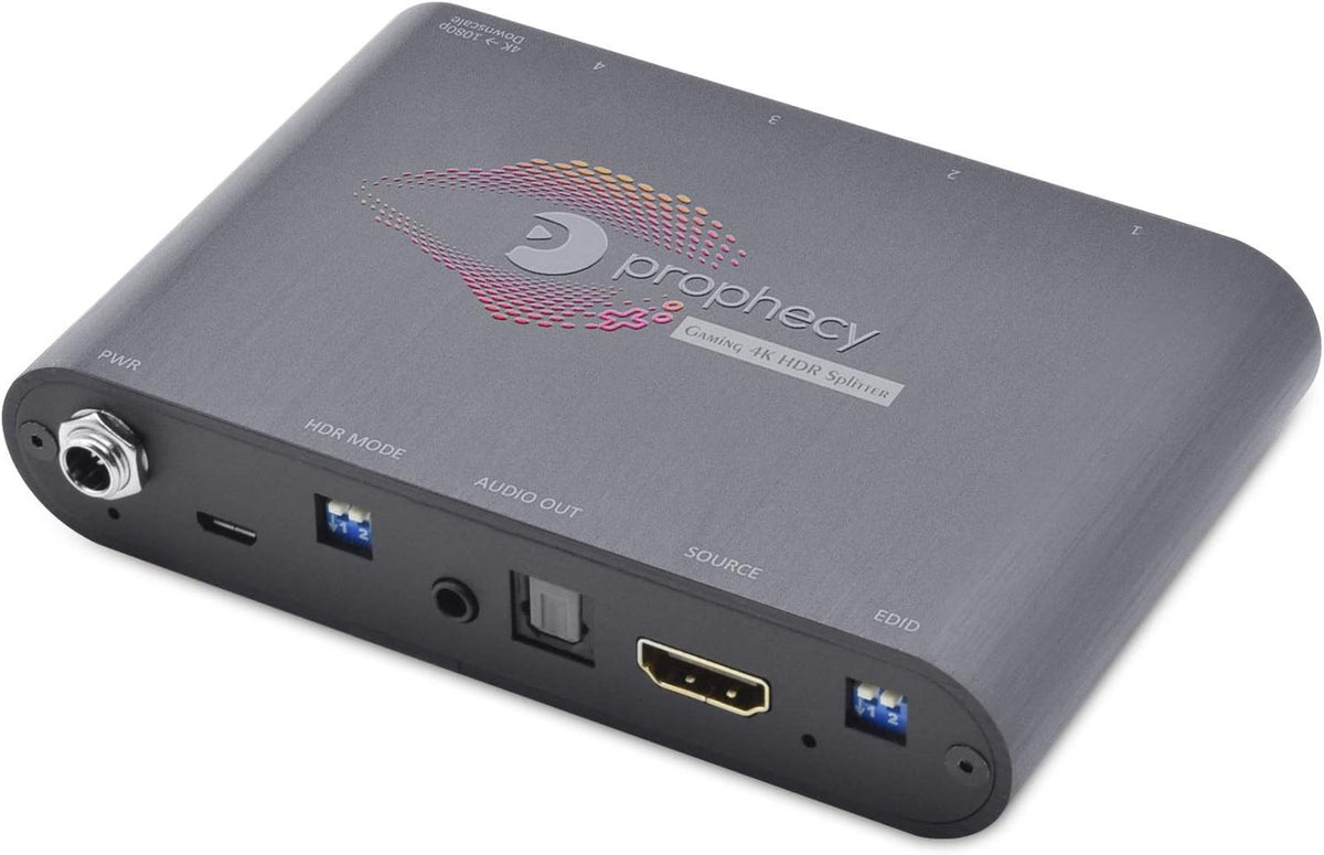 gofanco Prophecy Intelligent 1x2 HDMI Splitter 4K 60Hz HDR – 4K @60Hz 4:4:4, 18Gbps, Auto Downscale, HDMI 2.0a, HDCP 2.2, 3D, EDID, Cascadable, Firmware Upgradable, 2 Port, 1 in 2 Out, TAA Compliant