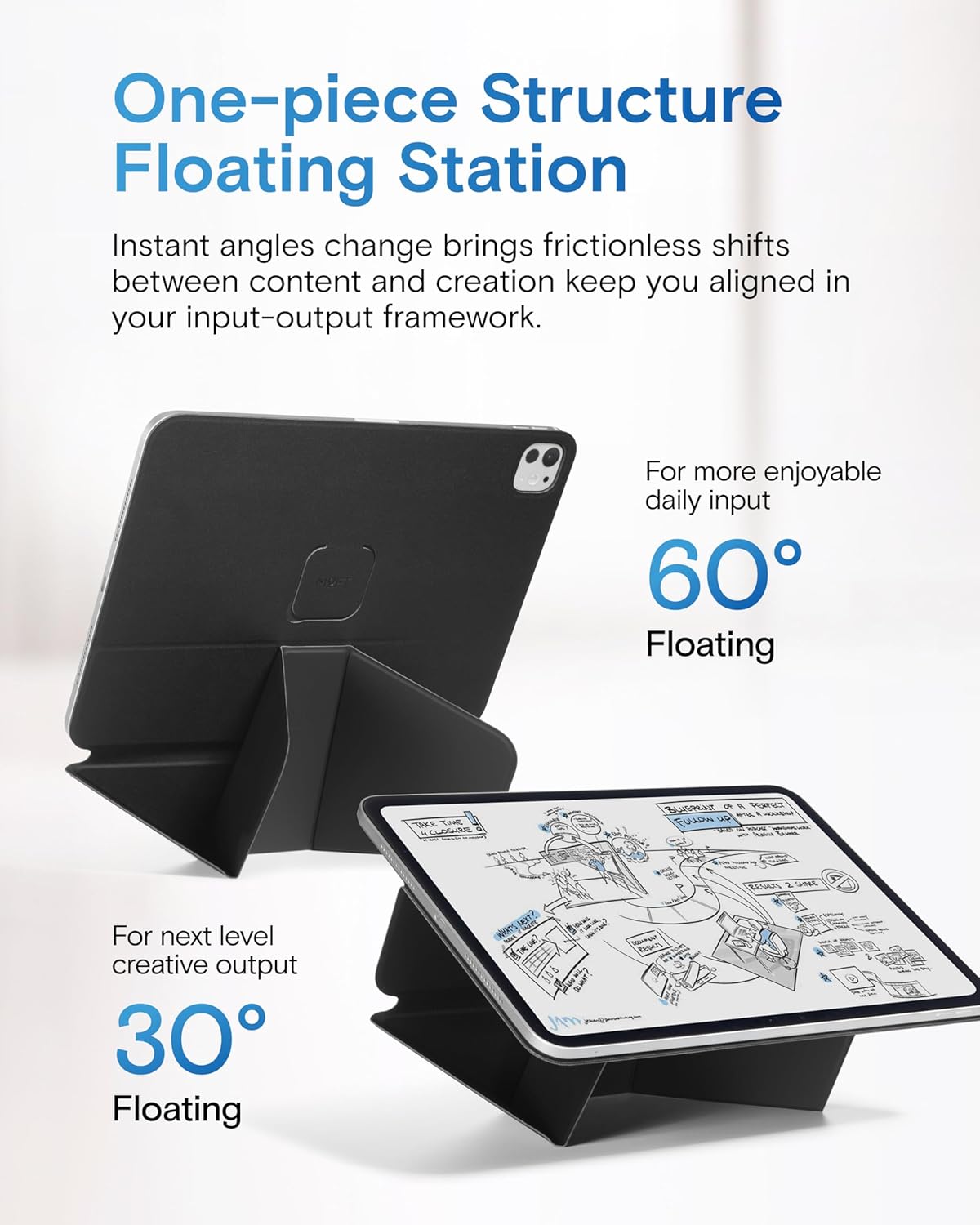 MOFT Dynamic Folio Case for iPad A16 11th Generation 2025 & iPad 10th Generation A14 2022, Silm Magnetic Stand Case with 20+ Viewing Angles, Auto Wake/Sleep, Ultra Thin,Ultra Thin, Jet Black