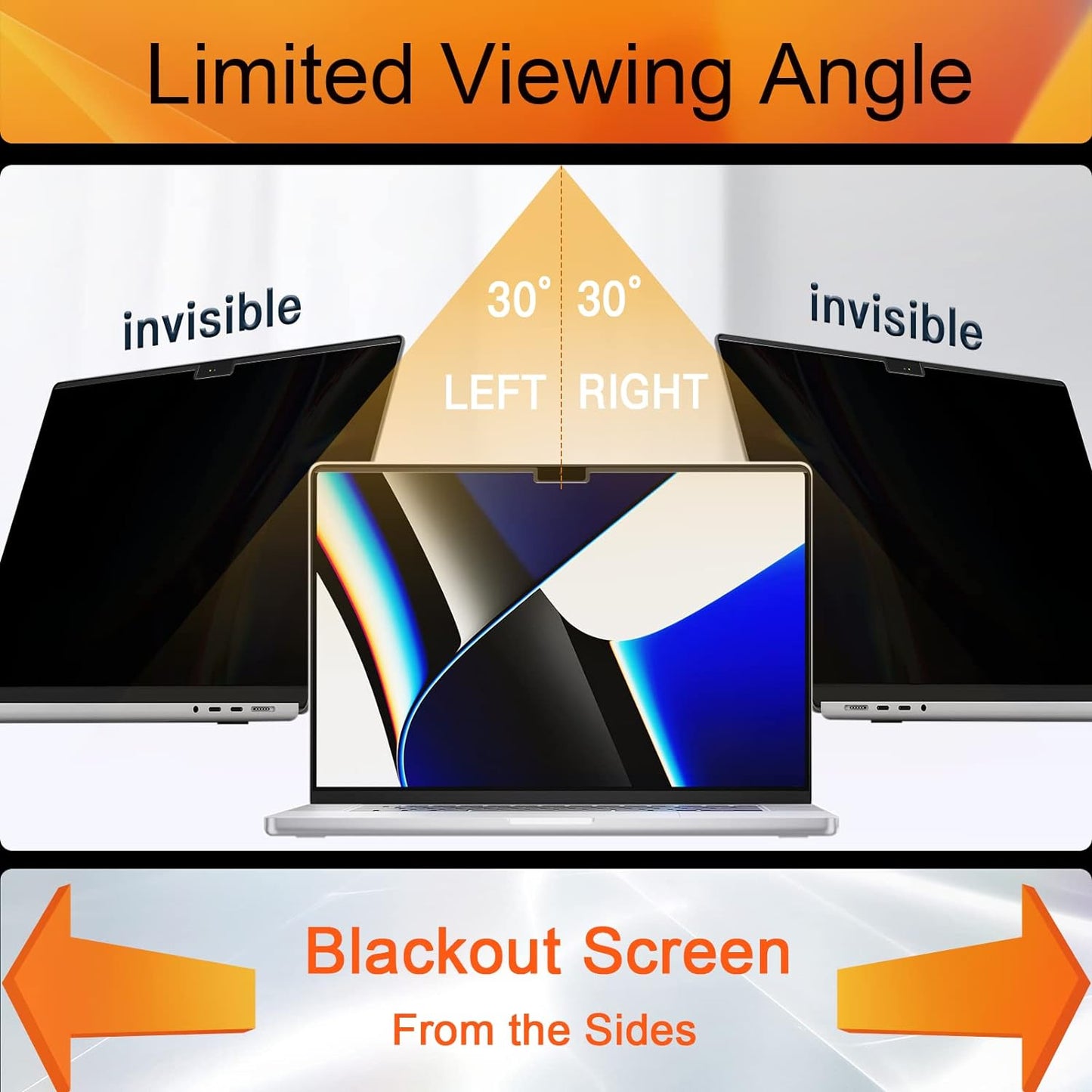 Privacy Screen MacBook Pro 16 Inch 2021-2024 (M1-M2-M3-M4,), Magnetic Removable Anti Blue Light Glare Filter Privacy Screen Protector